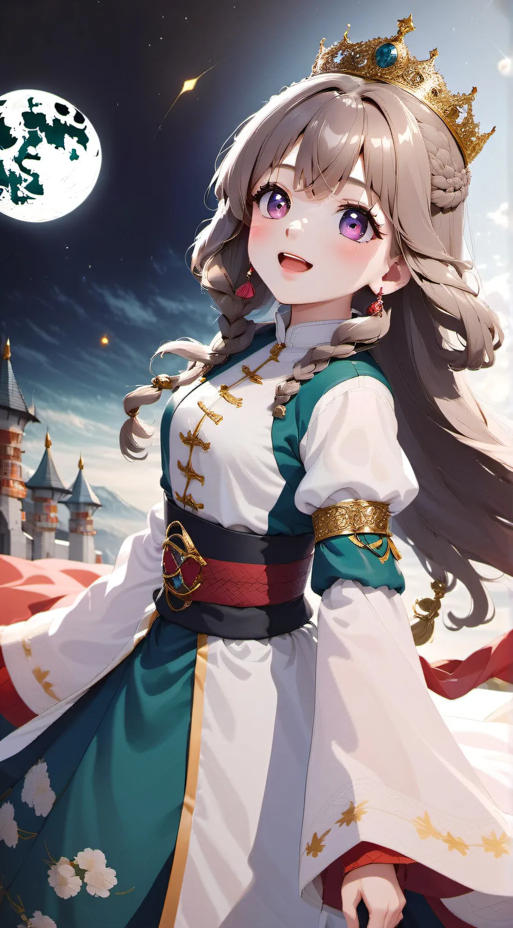 ai character: kny and upper moon background