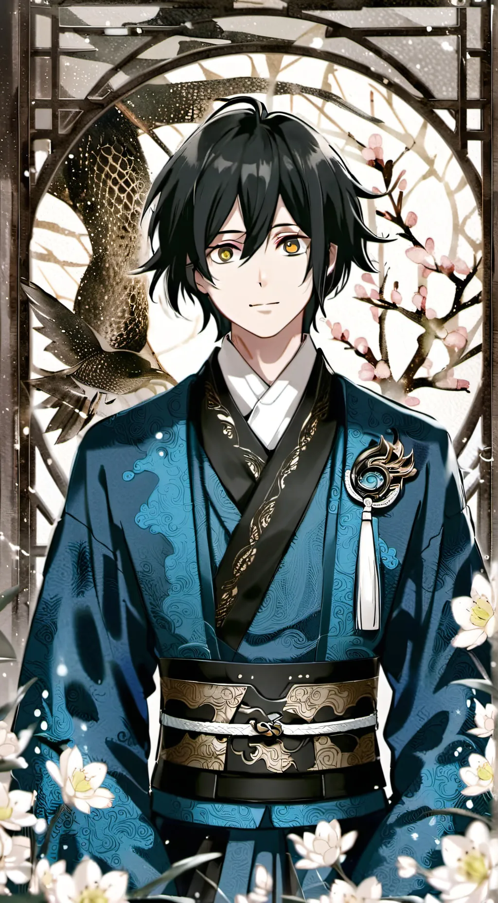 ai character: Giyu tomioka background