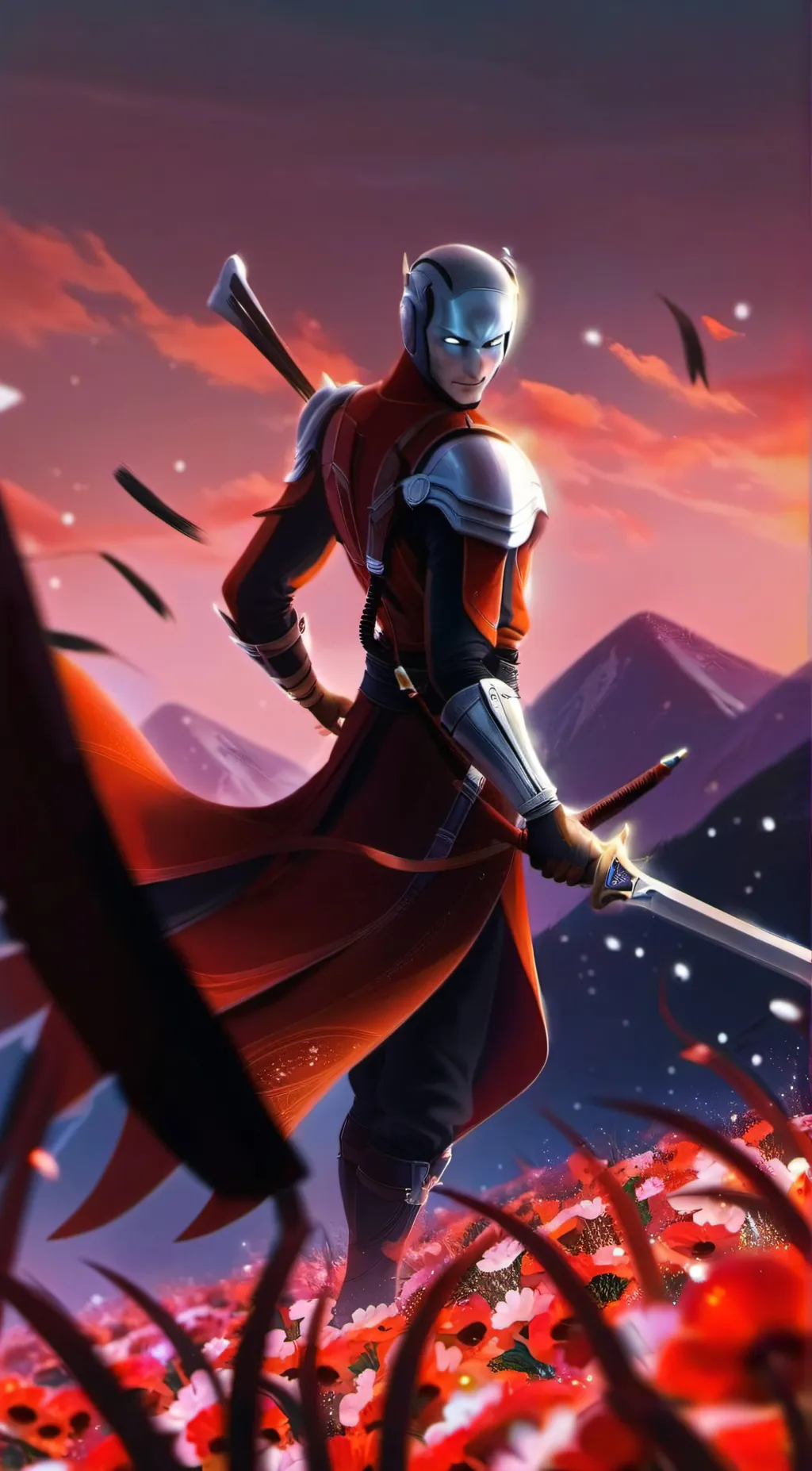 ai character: knight if the dark background