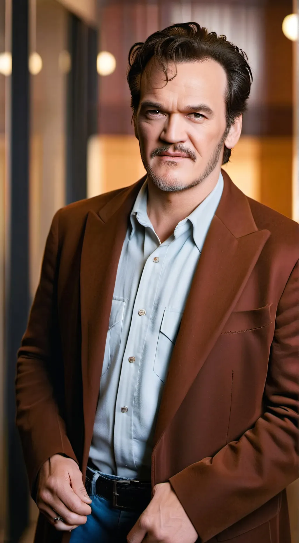 ai character: Quentin Tarantino  background