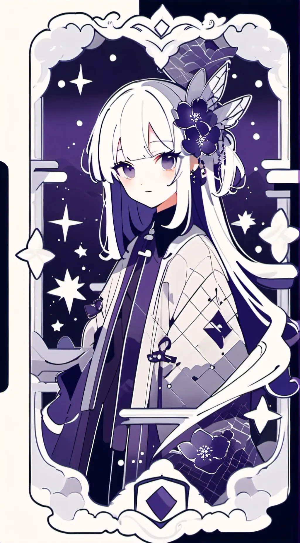 ai character: Violet background