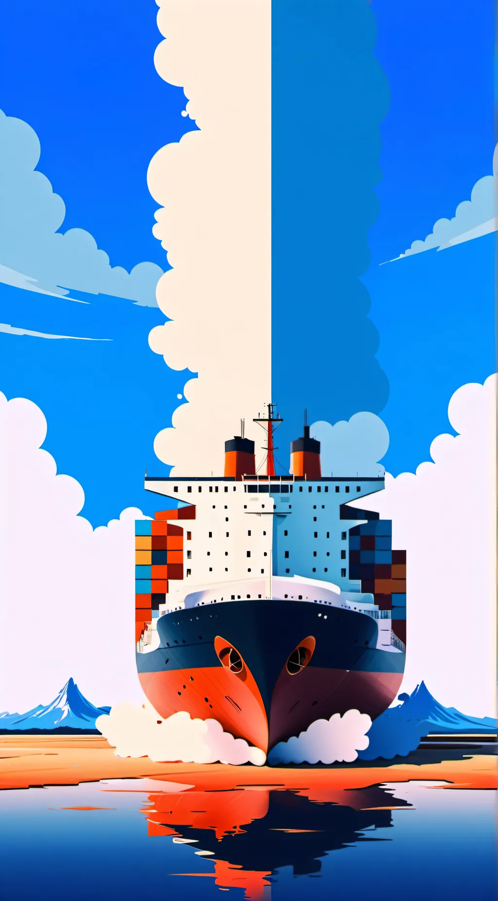 ai character: barco Titanic  background