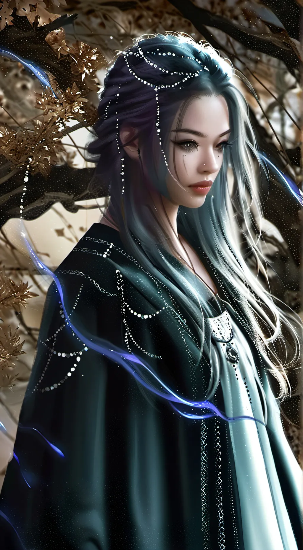 ai character: Lila Shadow background