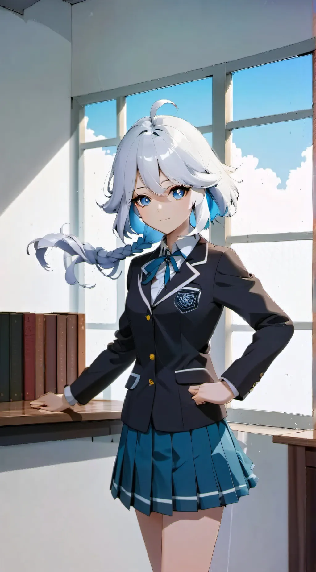 ai character: schoolmate furina  background