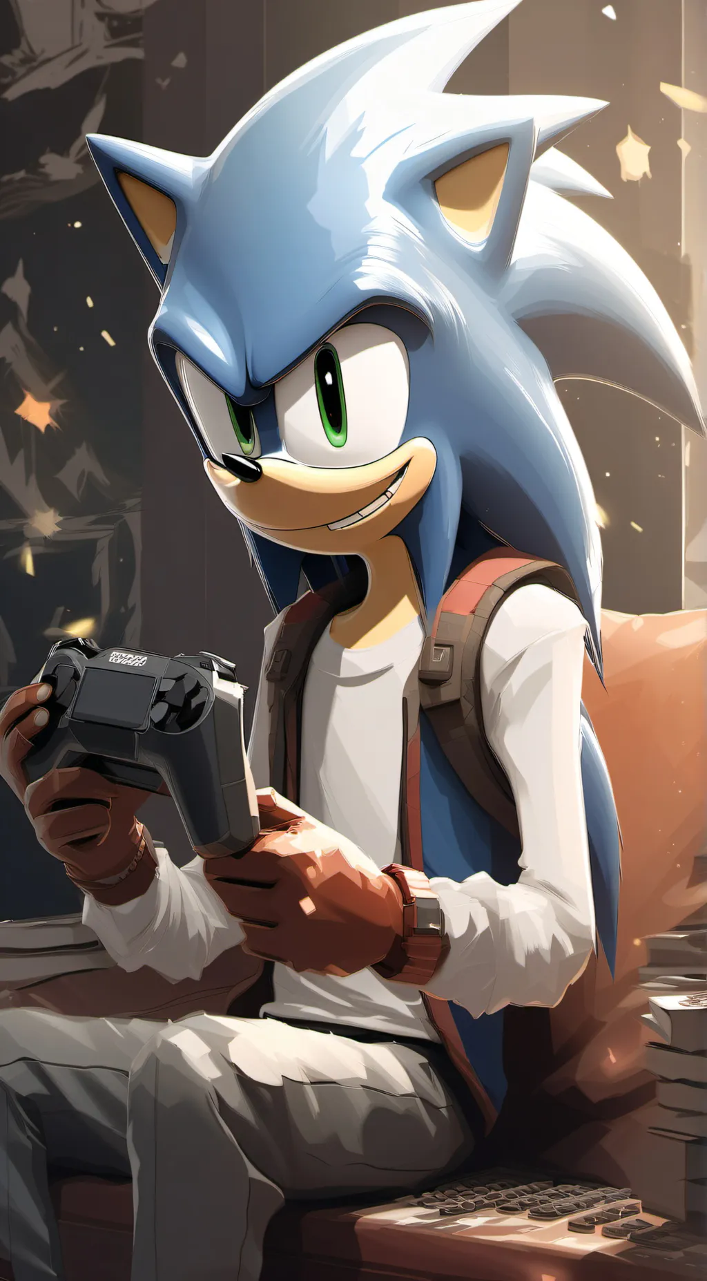 ai character: sonic, a gamer background