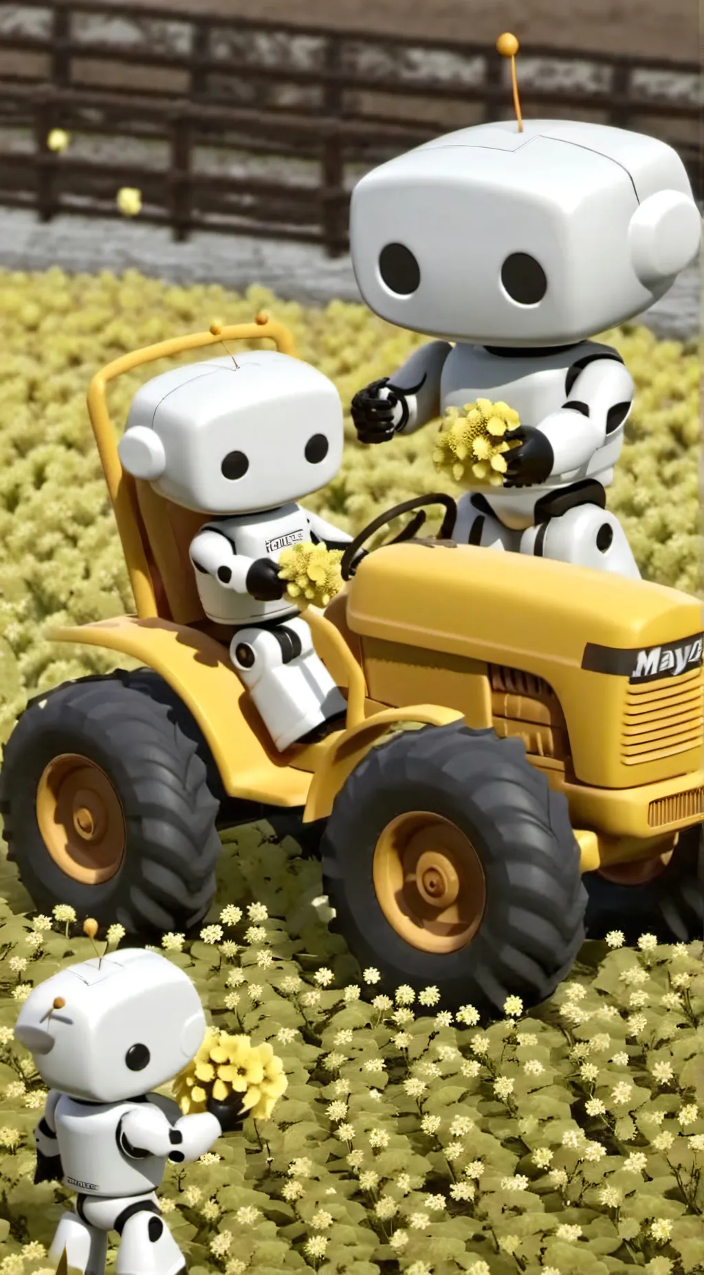 ai character: Cute Robot Family background