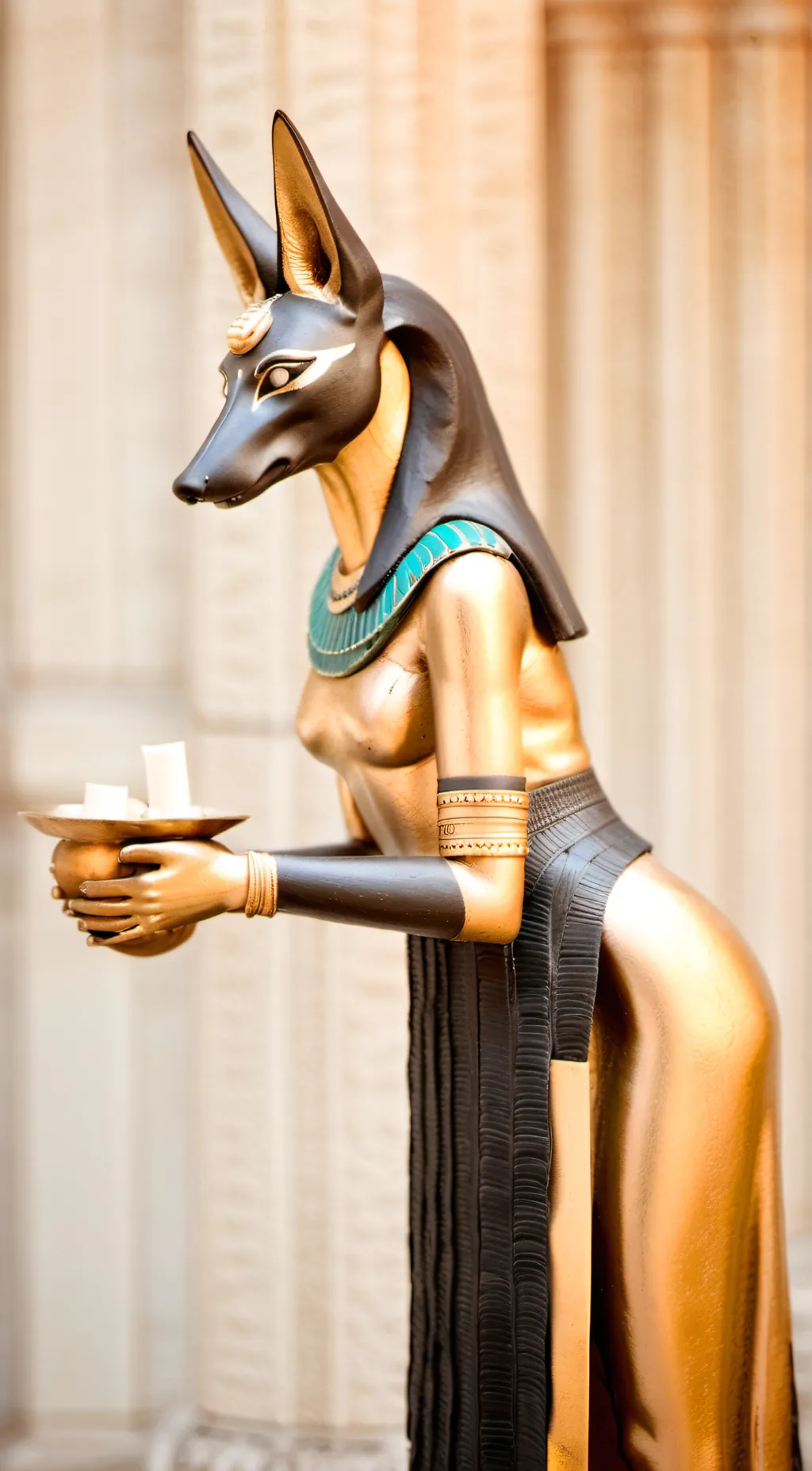 ai character: CleopatraXAnubis background