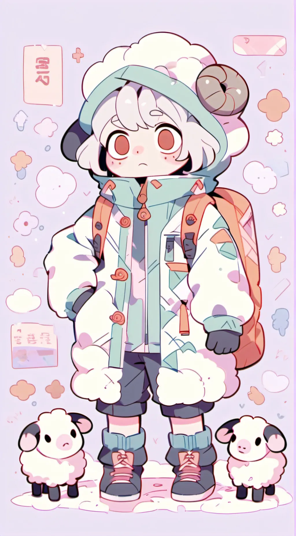 ai character: Wooly ❤ background