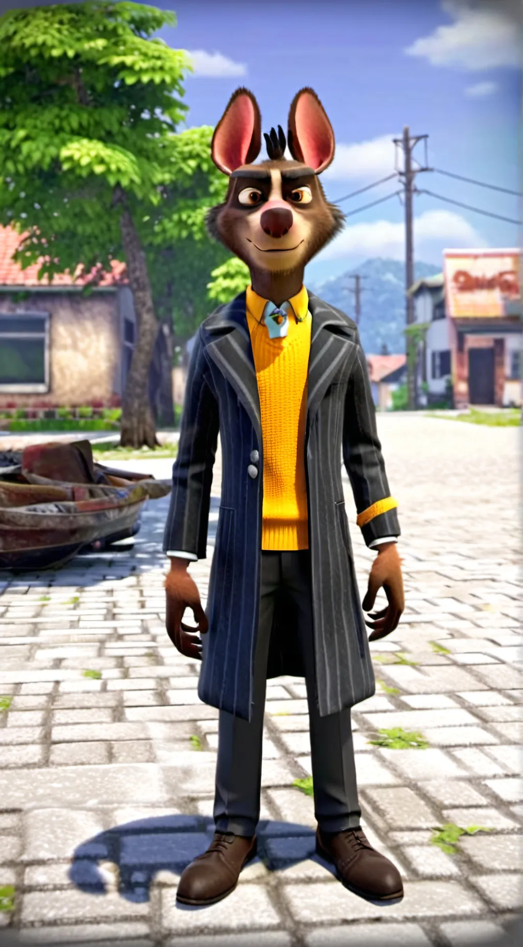 ai character: Pinstripe Potoroo background