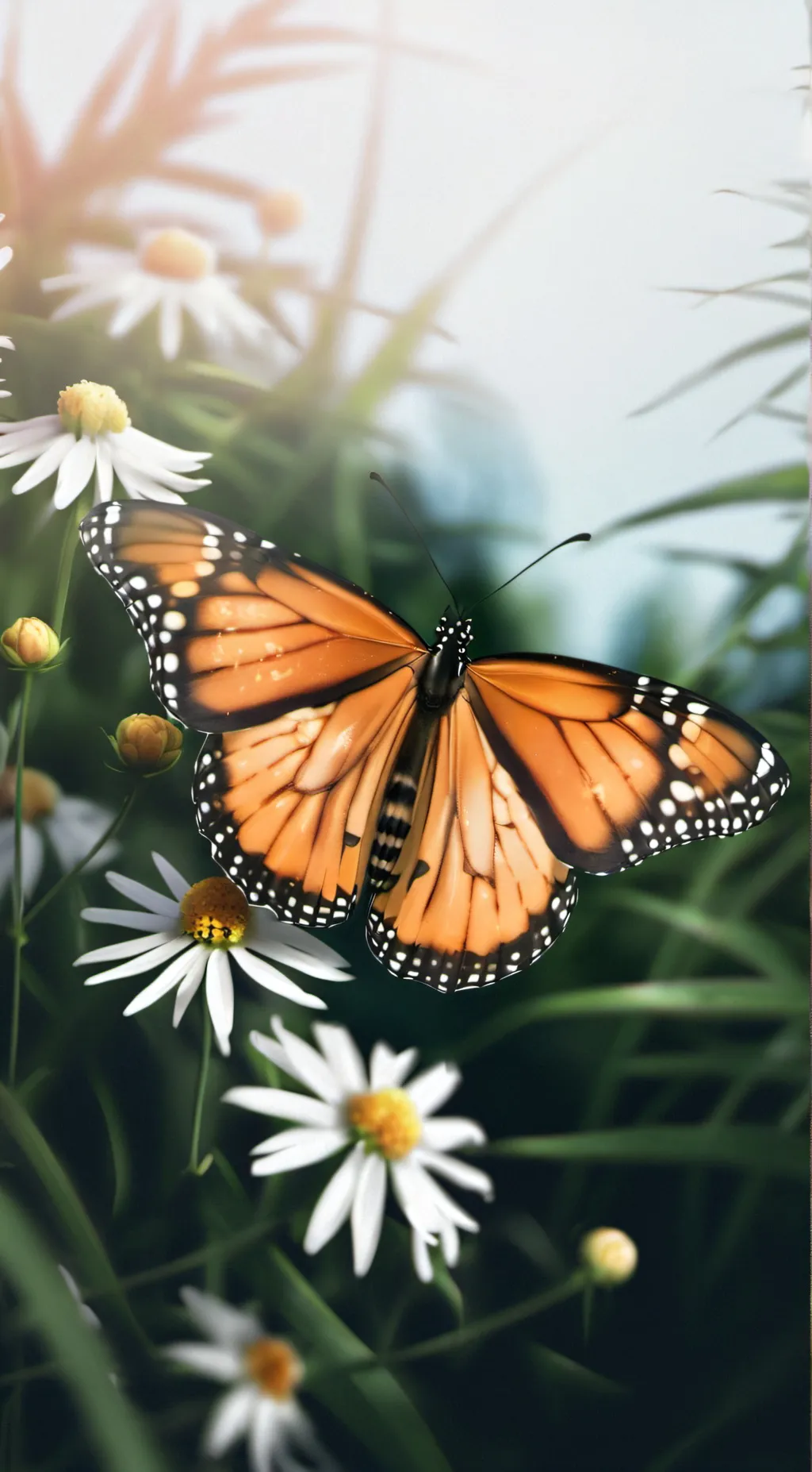 ai character: Monarch Butterfly  background