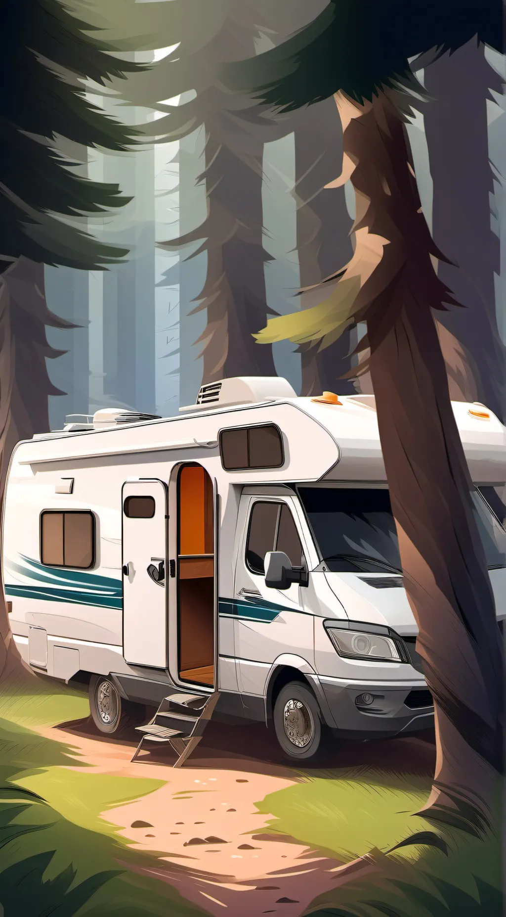 ai character: HB road trip  background
