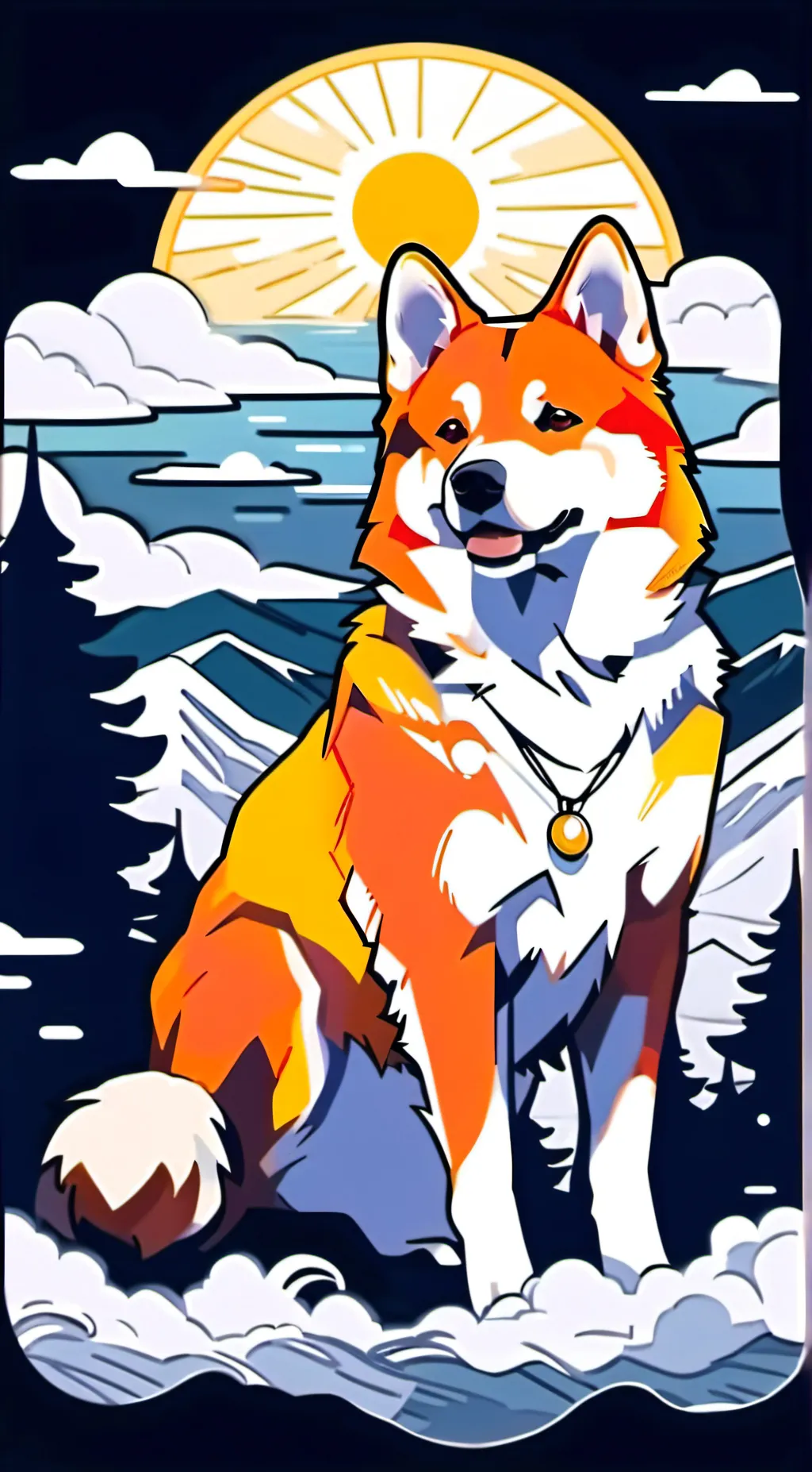 ai character: dog day  background