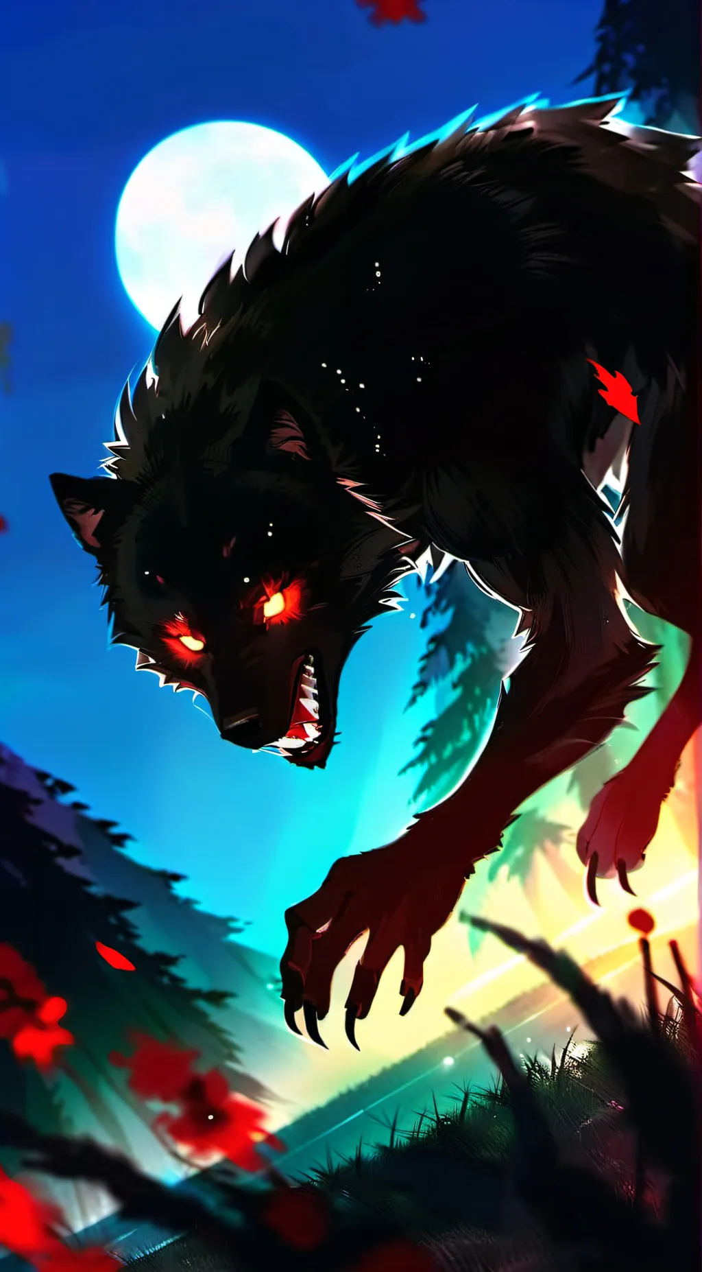 ai character: Werewolf Deku  background