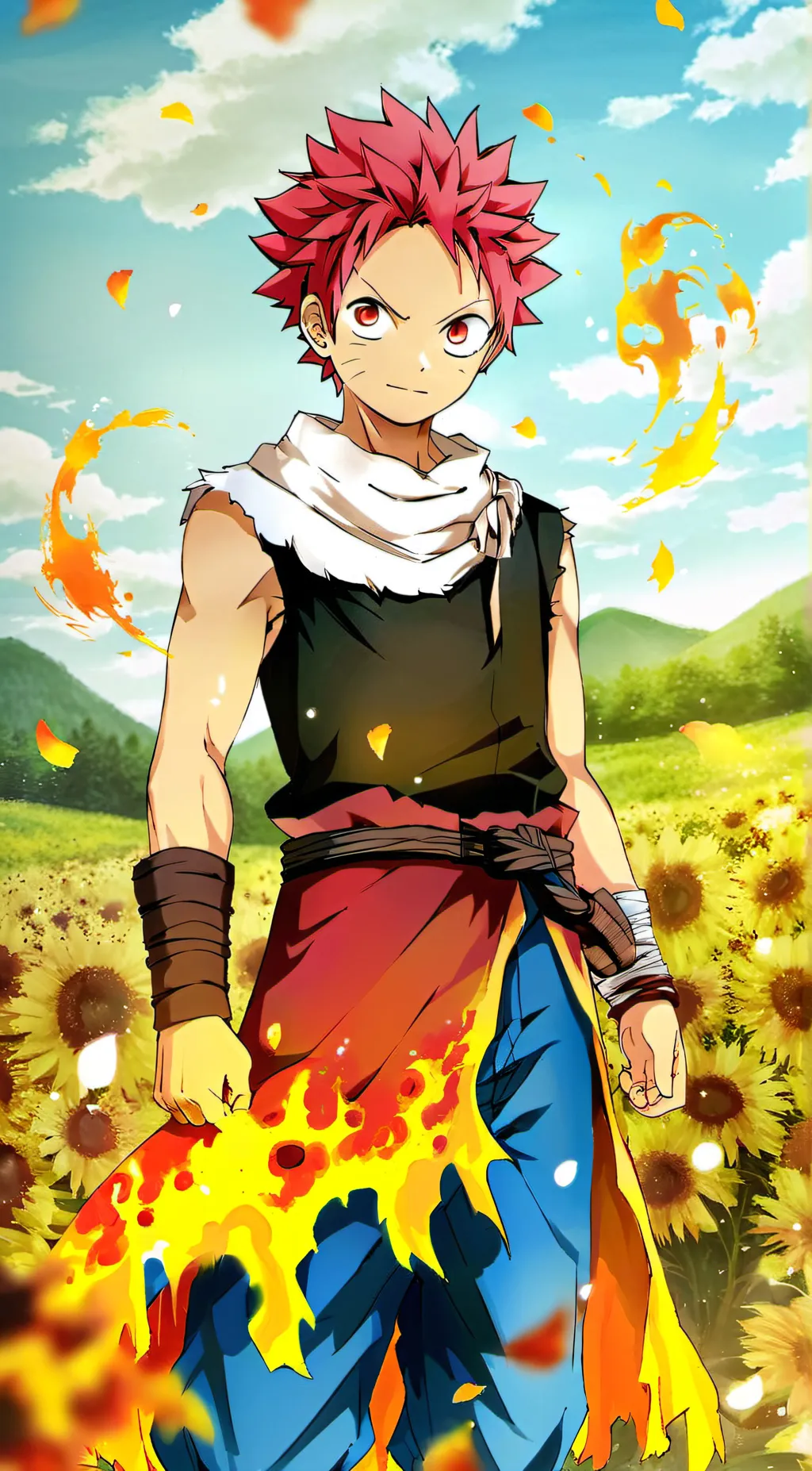 ai character: Natsu Dragoneel  background