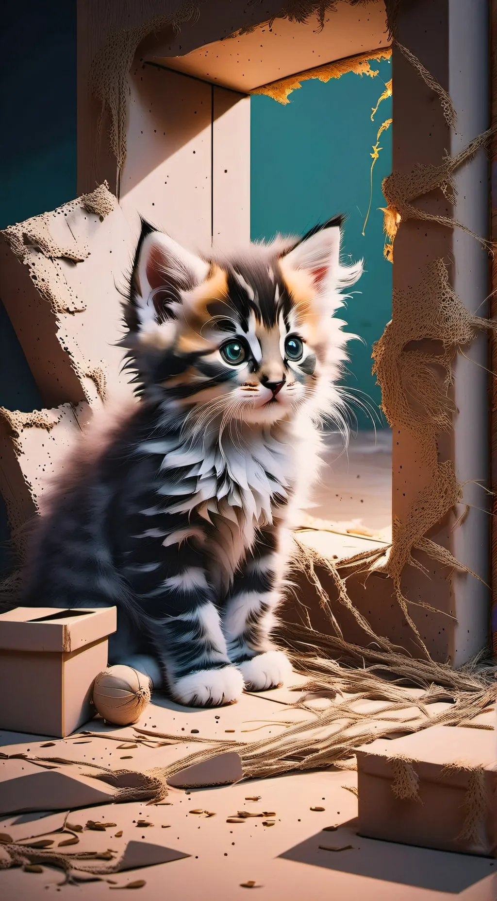 ai character: kitten  background