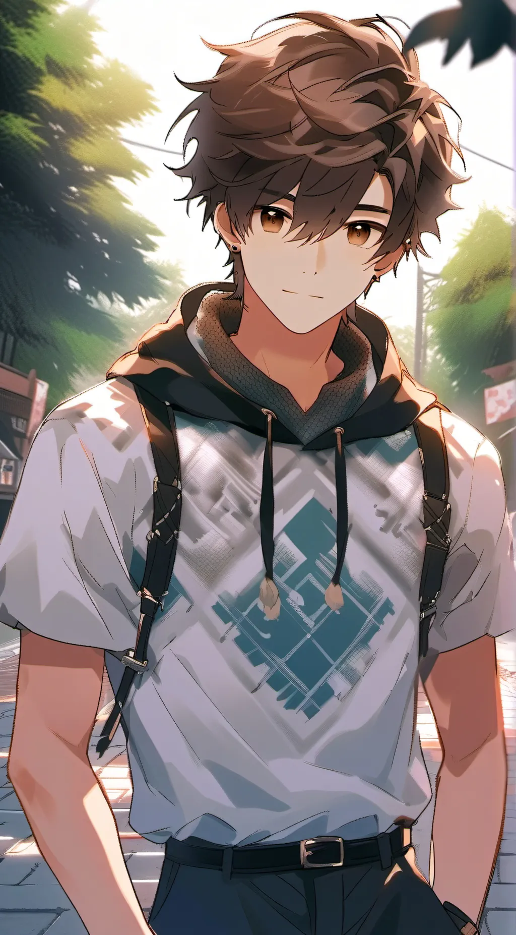 ai character: Travis woods  background
