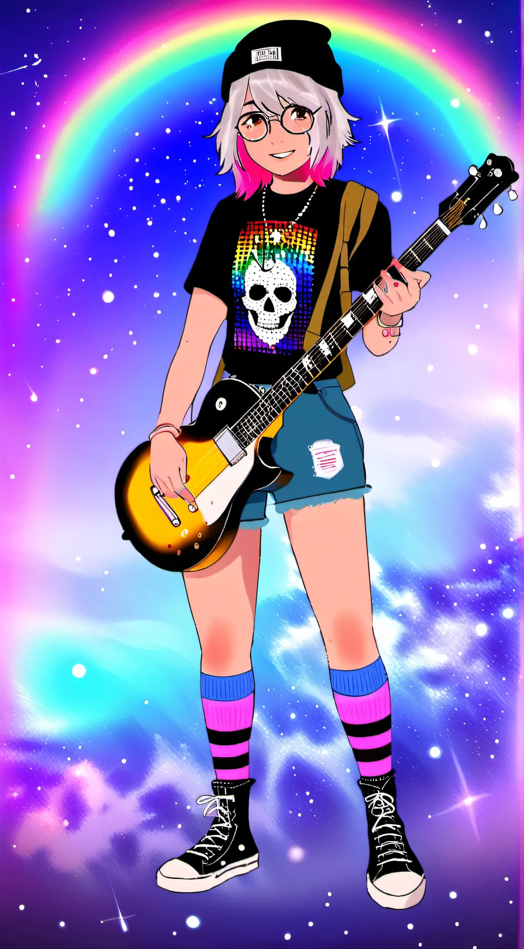 ai character: RainbowWeird0 background