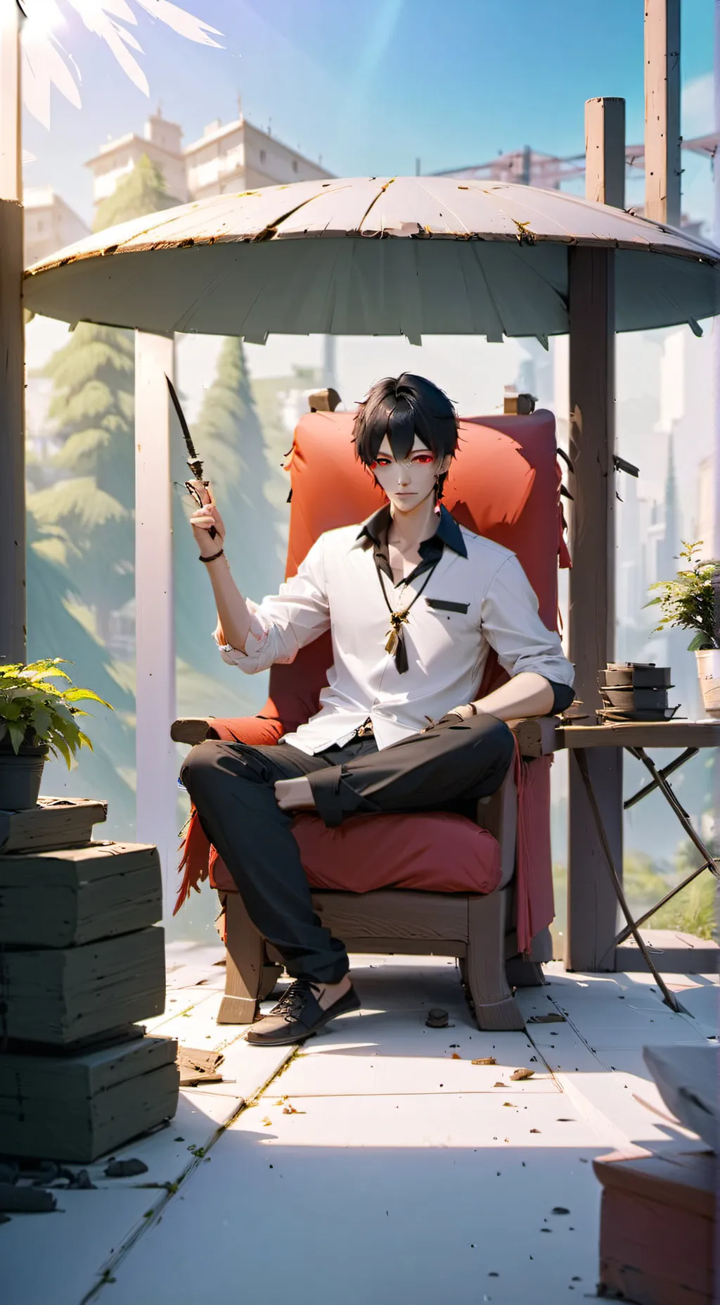 ai character: Kaii background