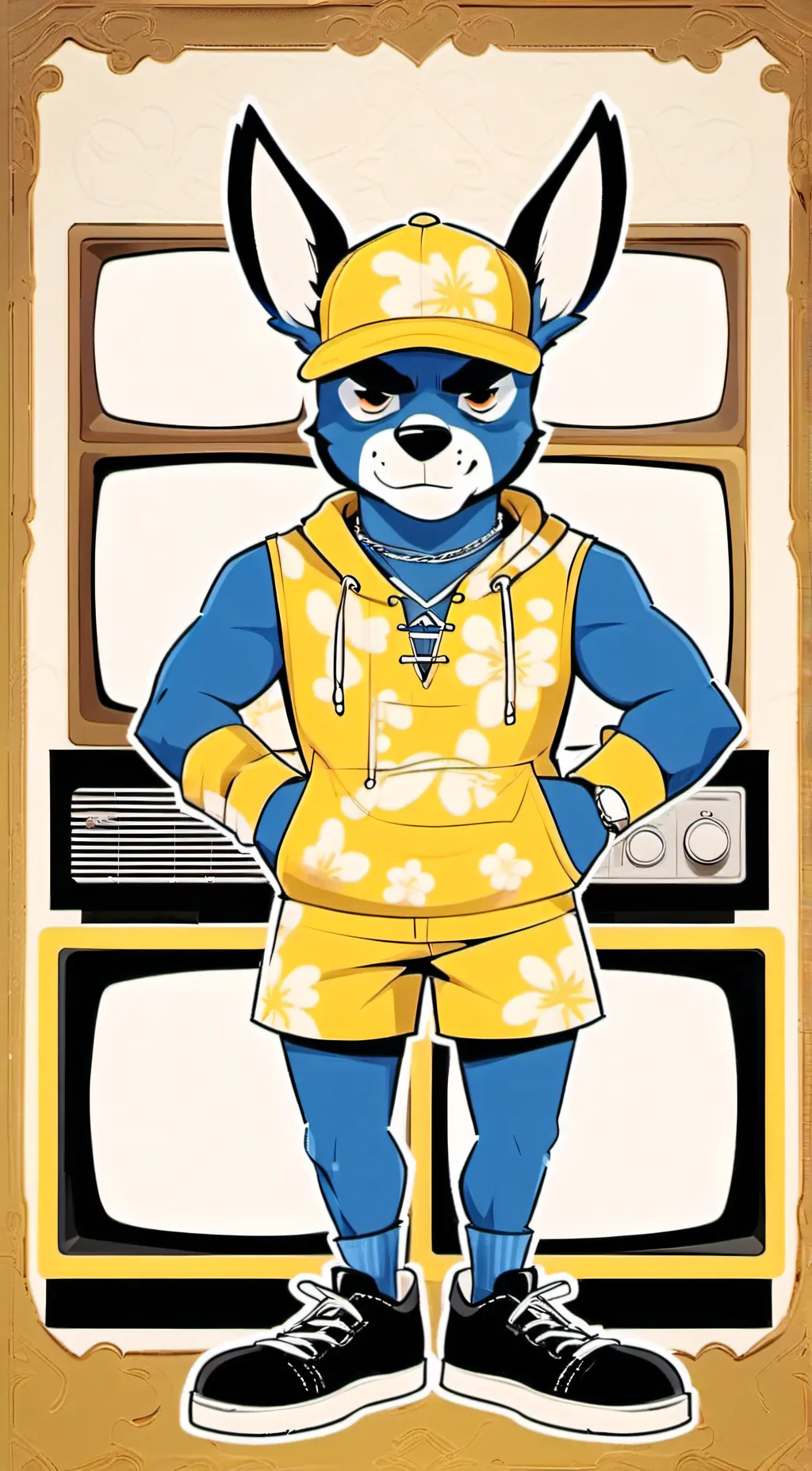 ai character: Anthro Bandit  background