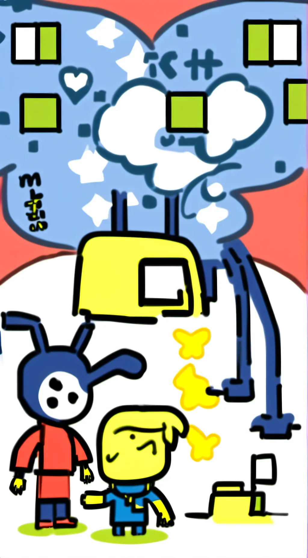 ai character: Four and x background