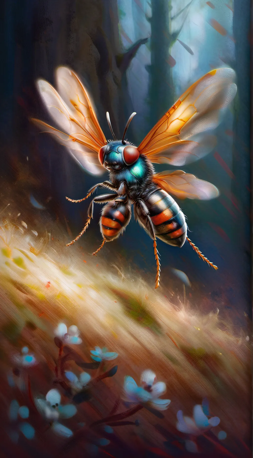 ai character: cicada  background