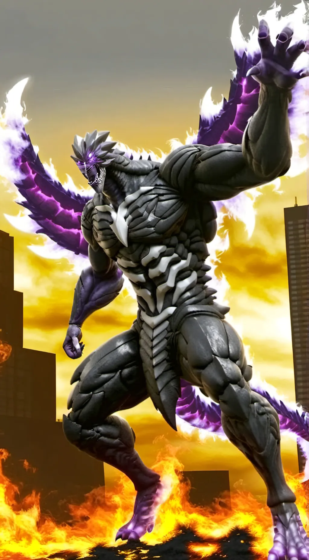 ai character: hakyshin godzilla background