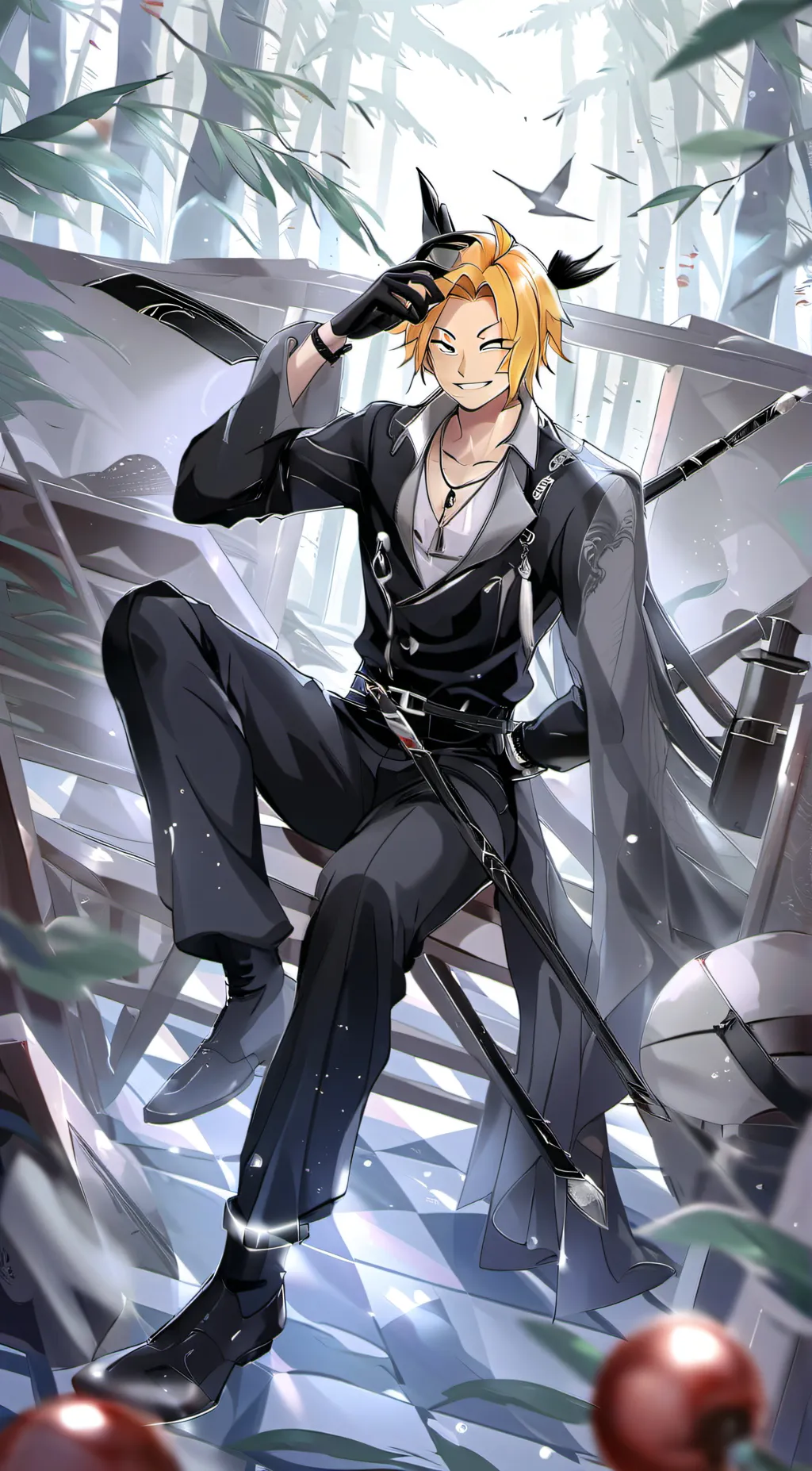 ai character: Denki Kaminari  background