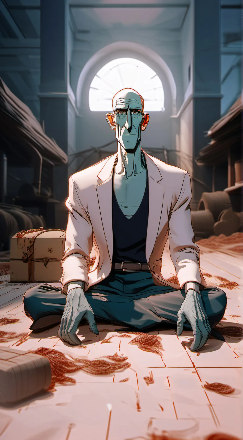 ai character: Handsome Squidward background