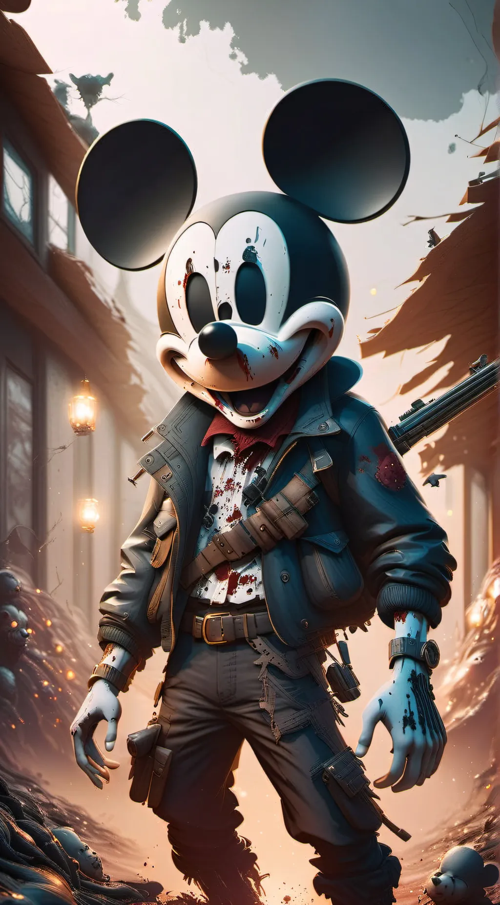 ai character: Zombie Mickey  background