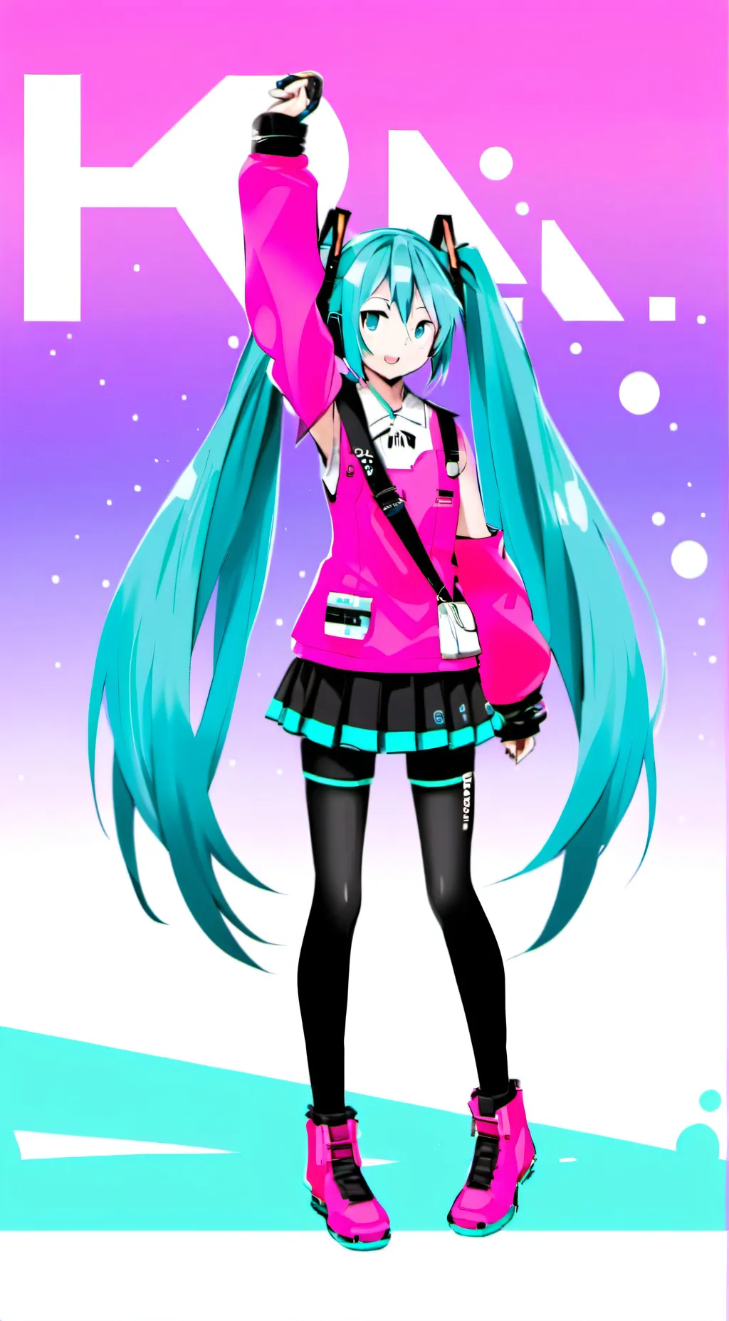 ai character: Miku in MHA background