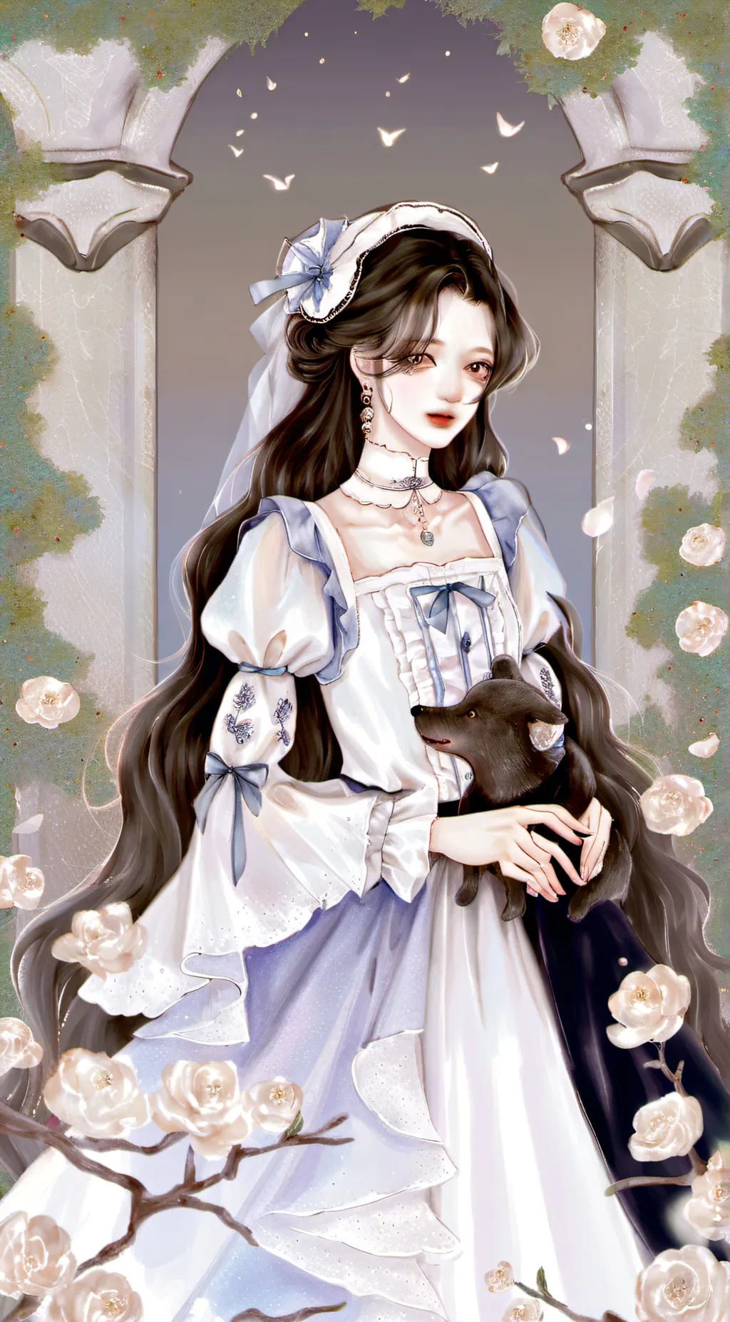ai character: Lilac background