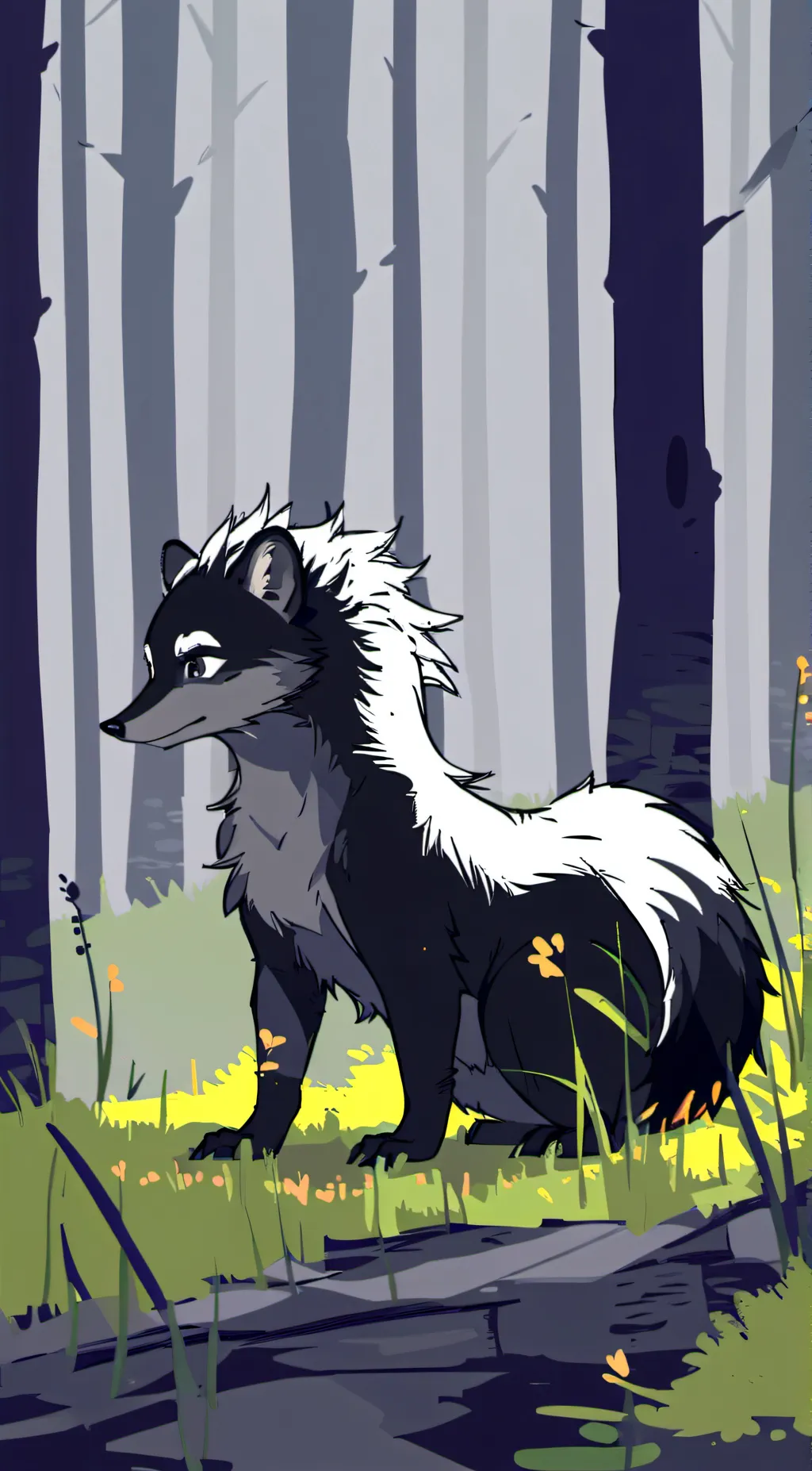 ai character: A skunk background