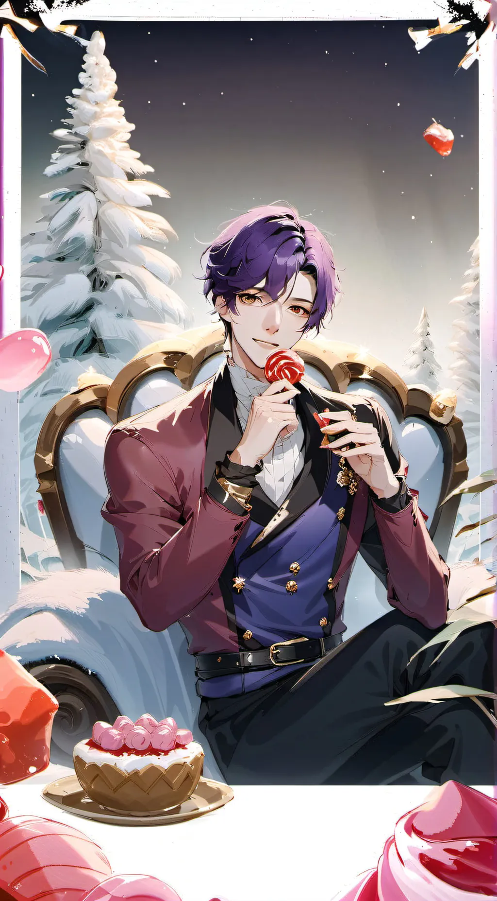 ai character: The king of candy background