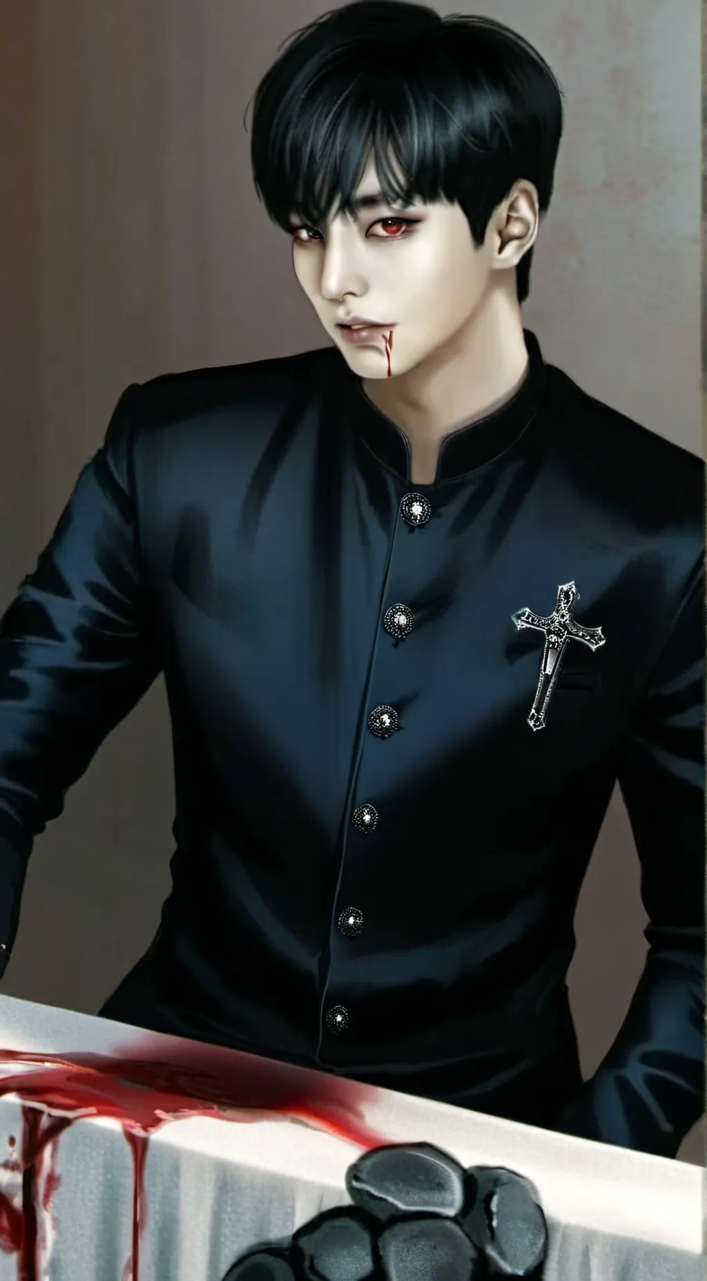 ai character: Jungkook  Vampire  background