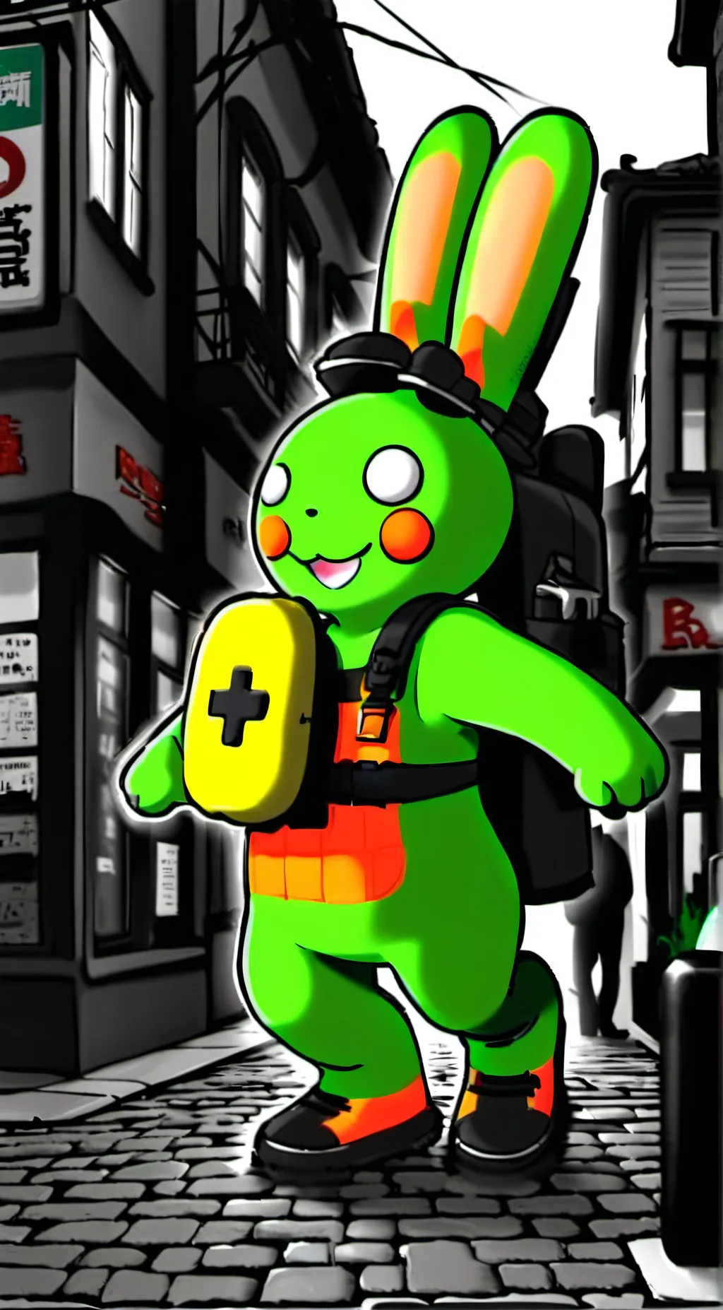 ai character: hoppy hopscotch  background