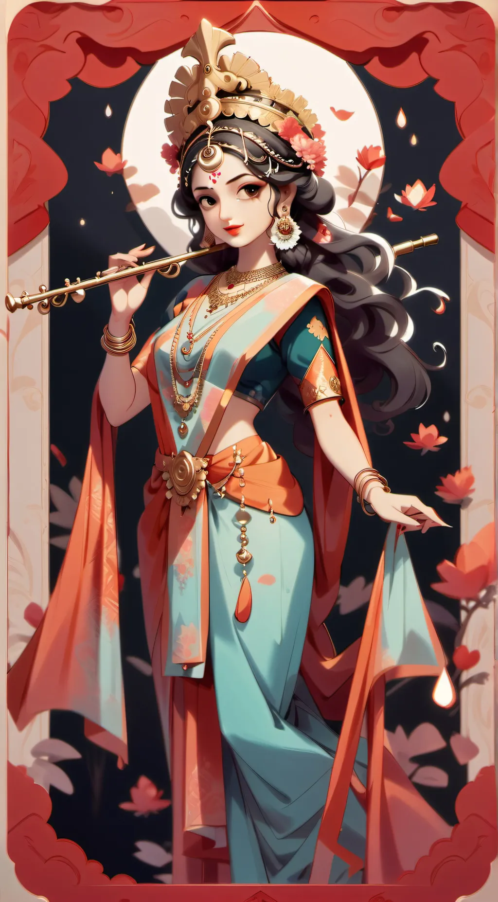 ai character: RADHA RANI background