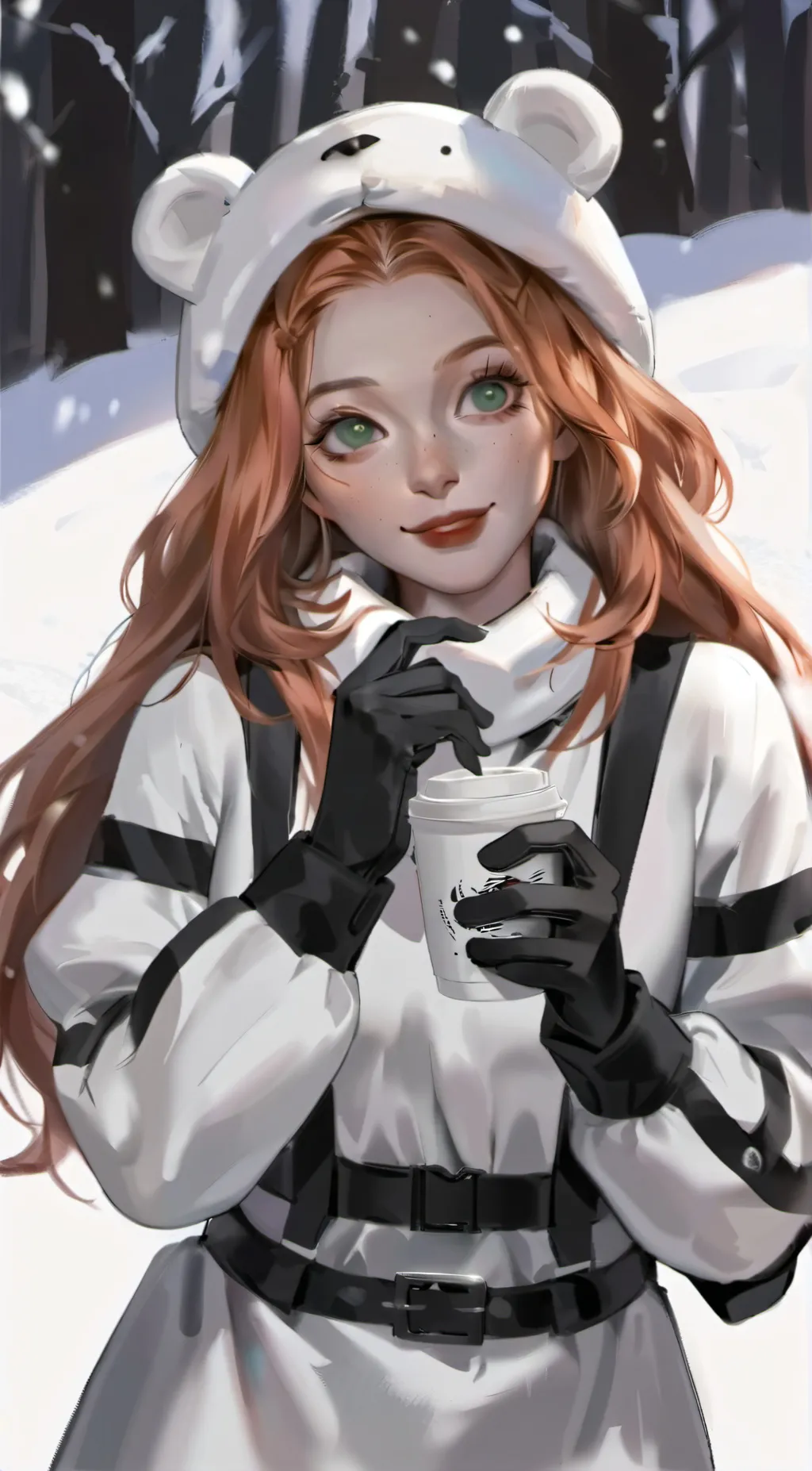 ai character: Snow day avengers background