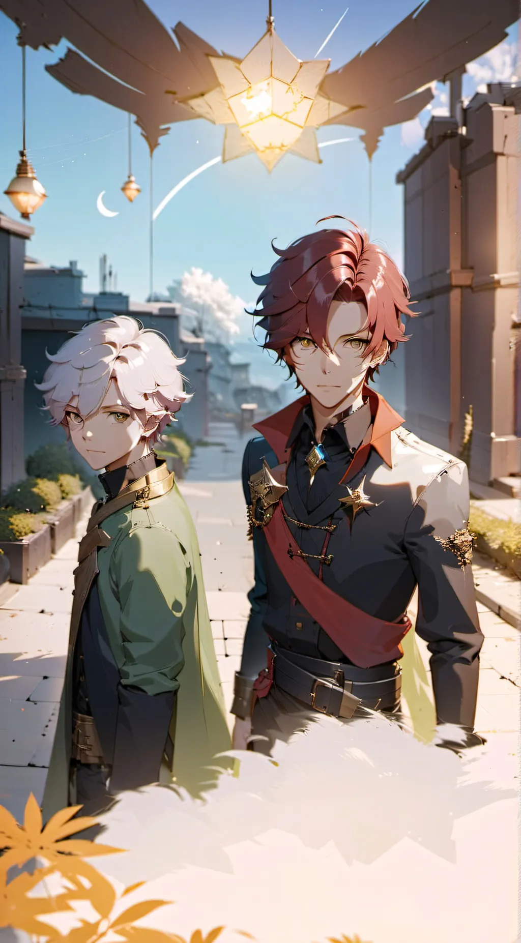ai character: John and Noah  background