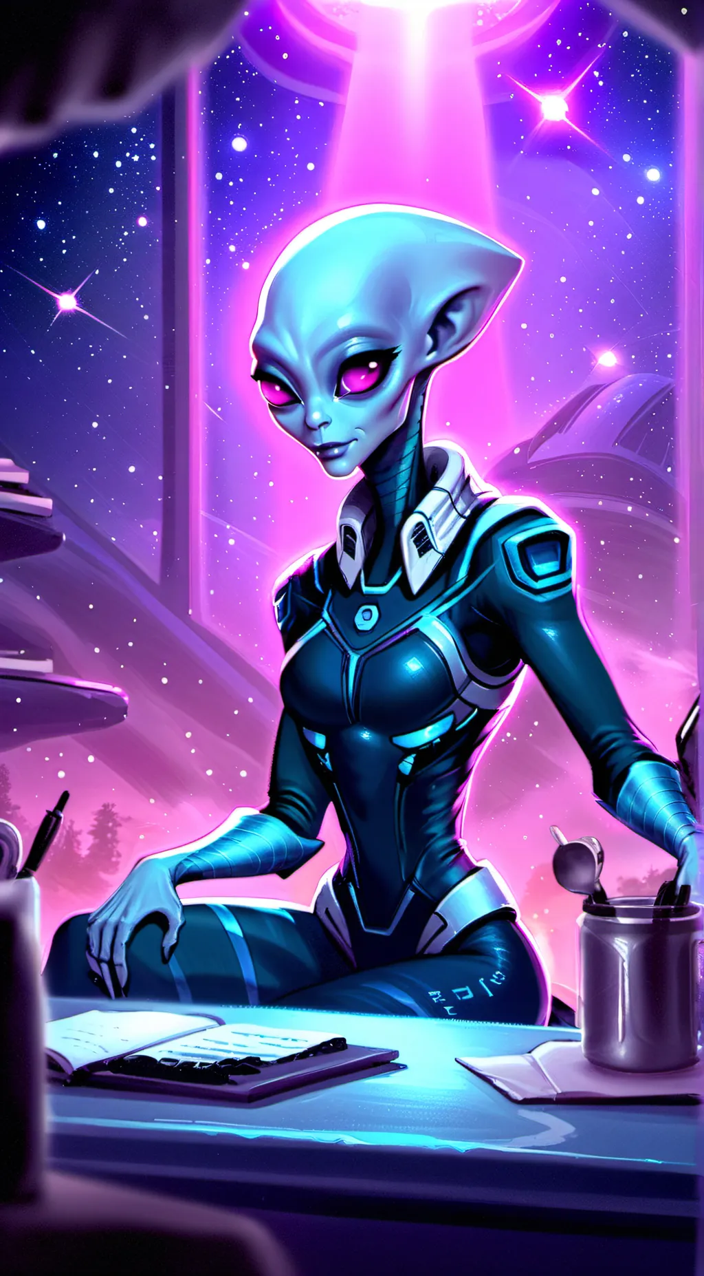 ai character: Ze (Roswell Alien) background