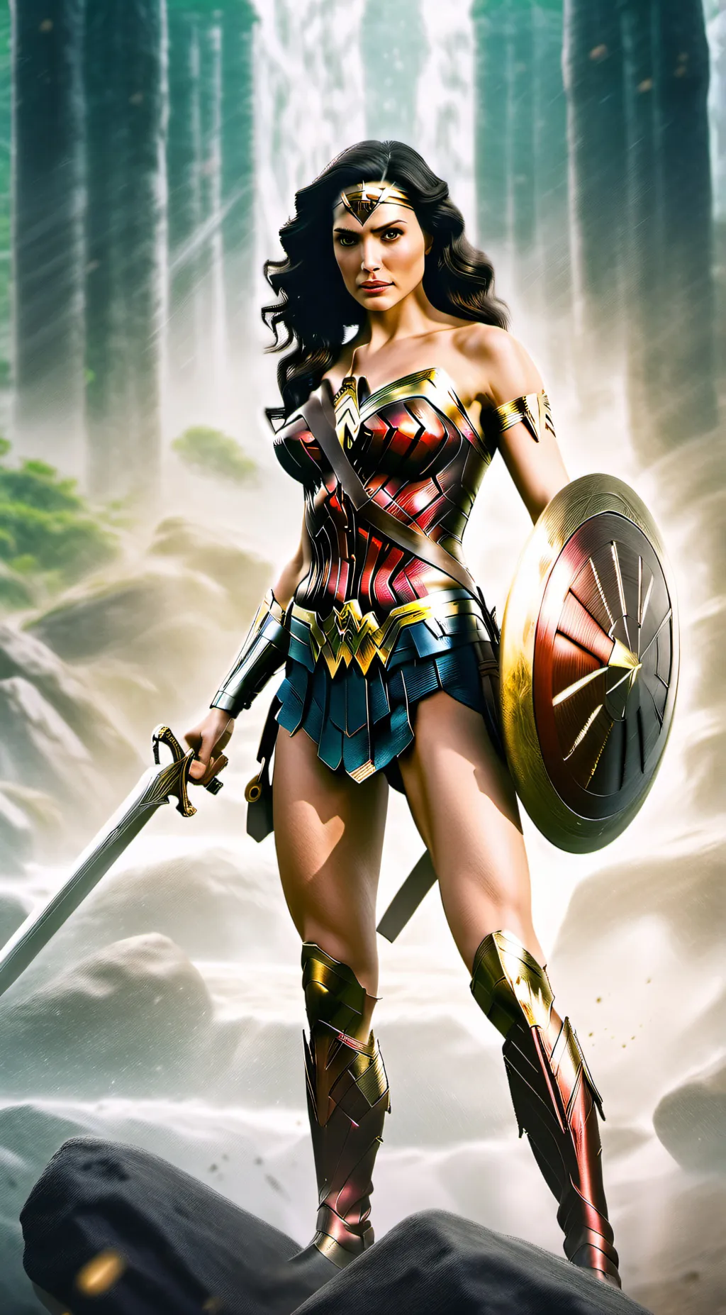 ai character: Wonder Woman  background