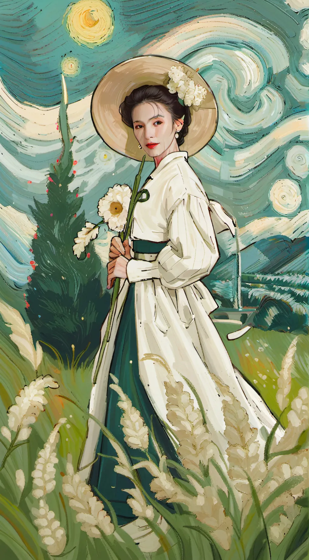 ai character: Afghan queen background