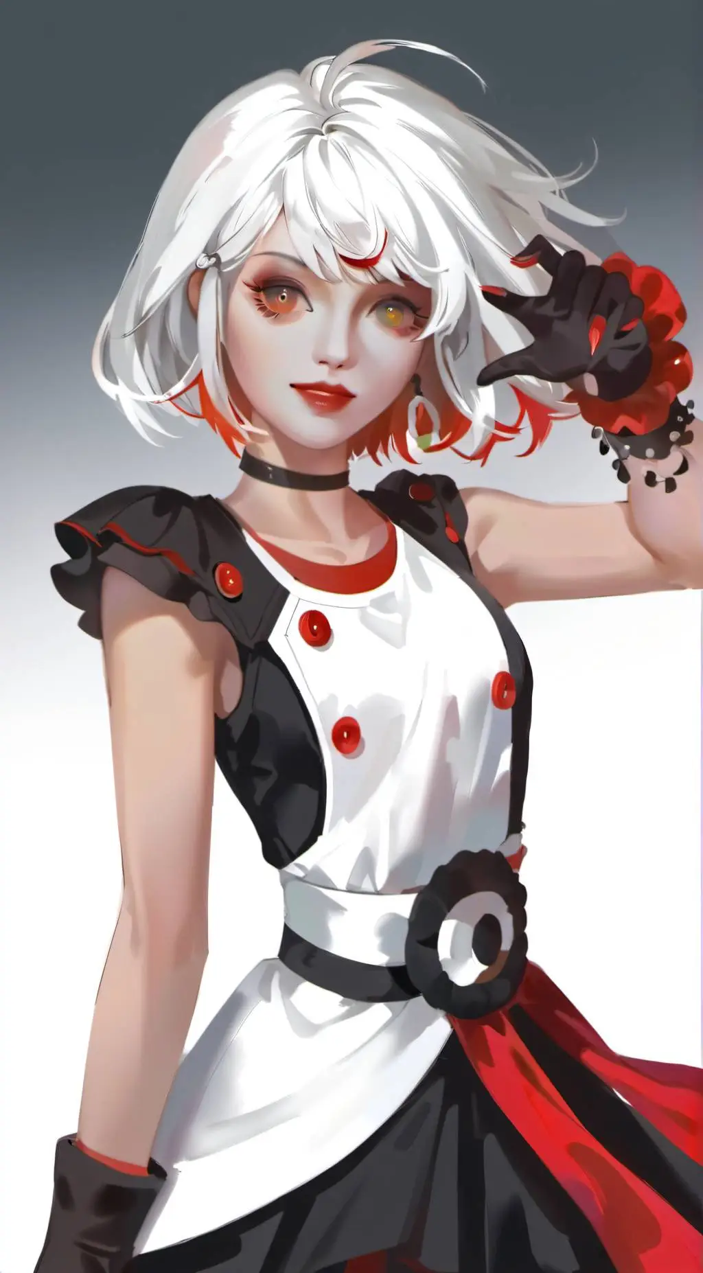 ai character: Rose red background