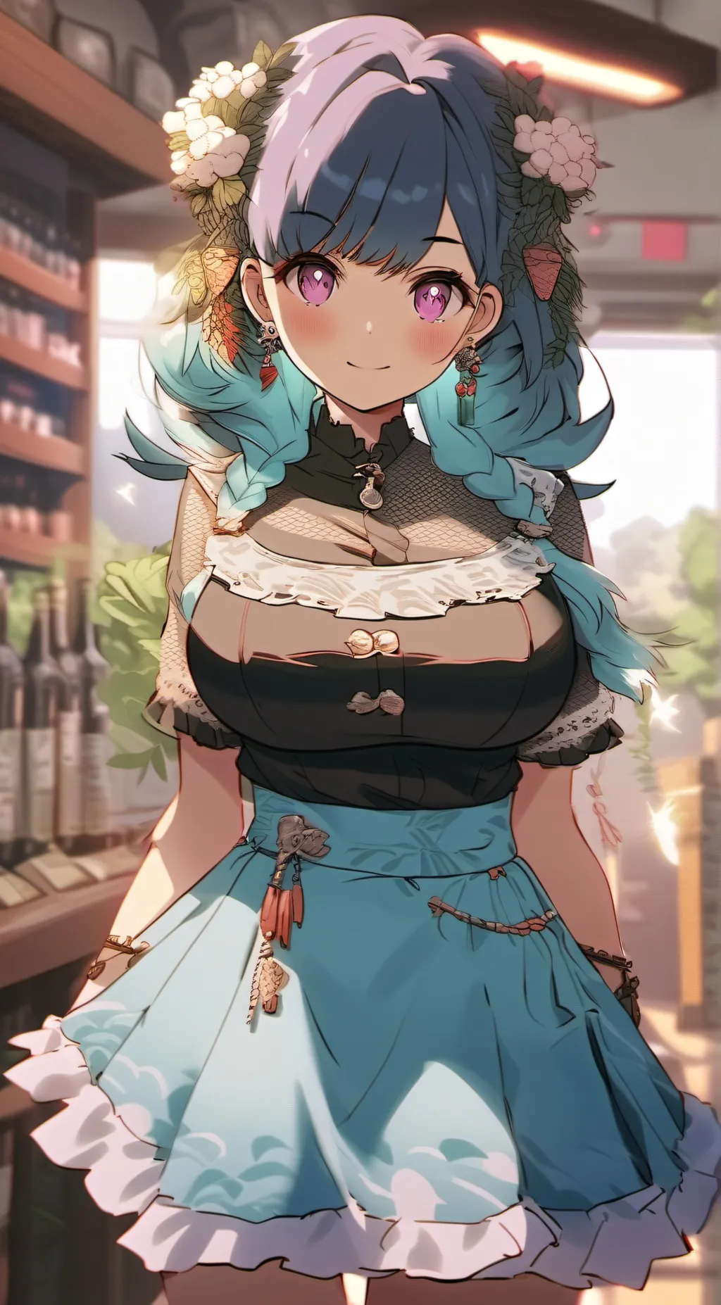 ai character: Violet background
