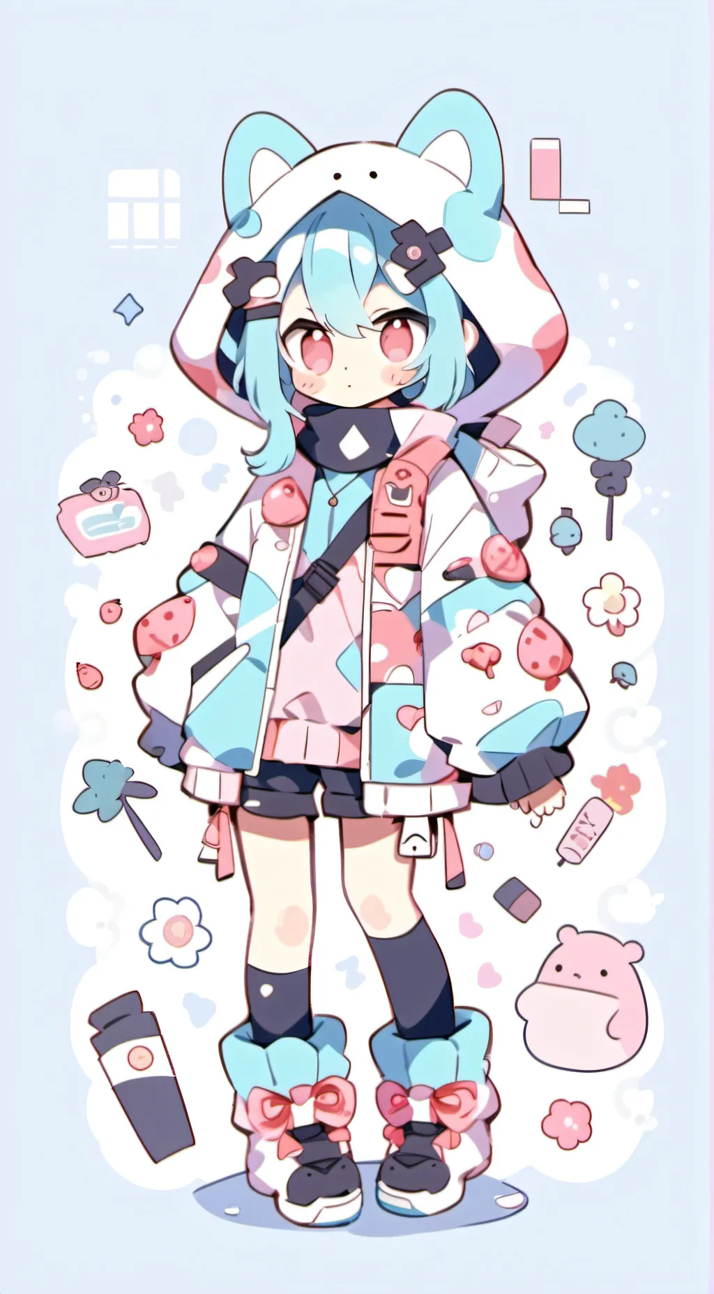 ai character: Hantusne Miku Miku background