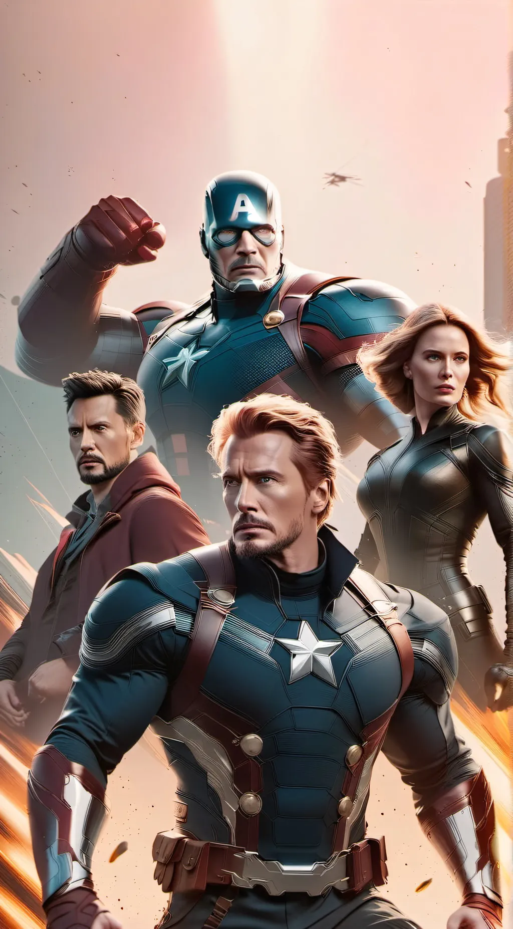 ai character: 🖤🩶🤍||Avengers||🤍🩶🖤 background
