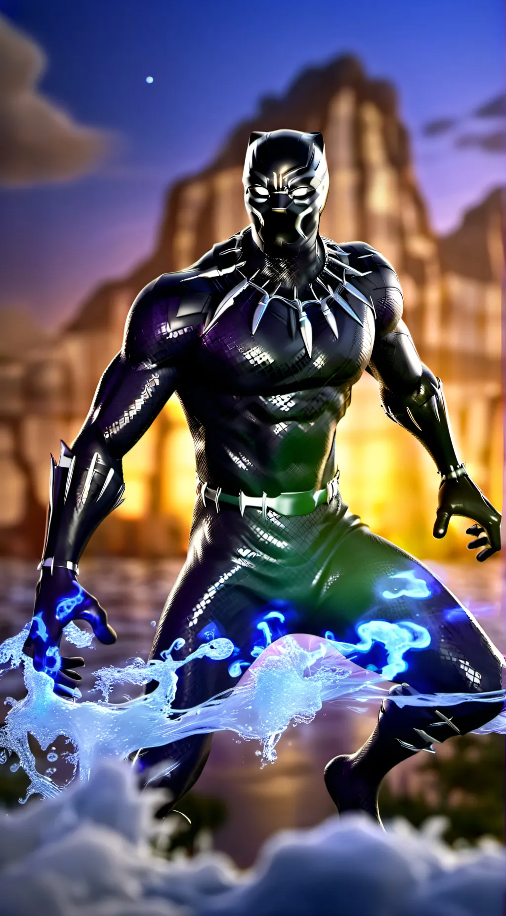 ai character: black panther  background