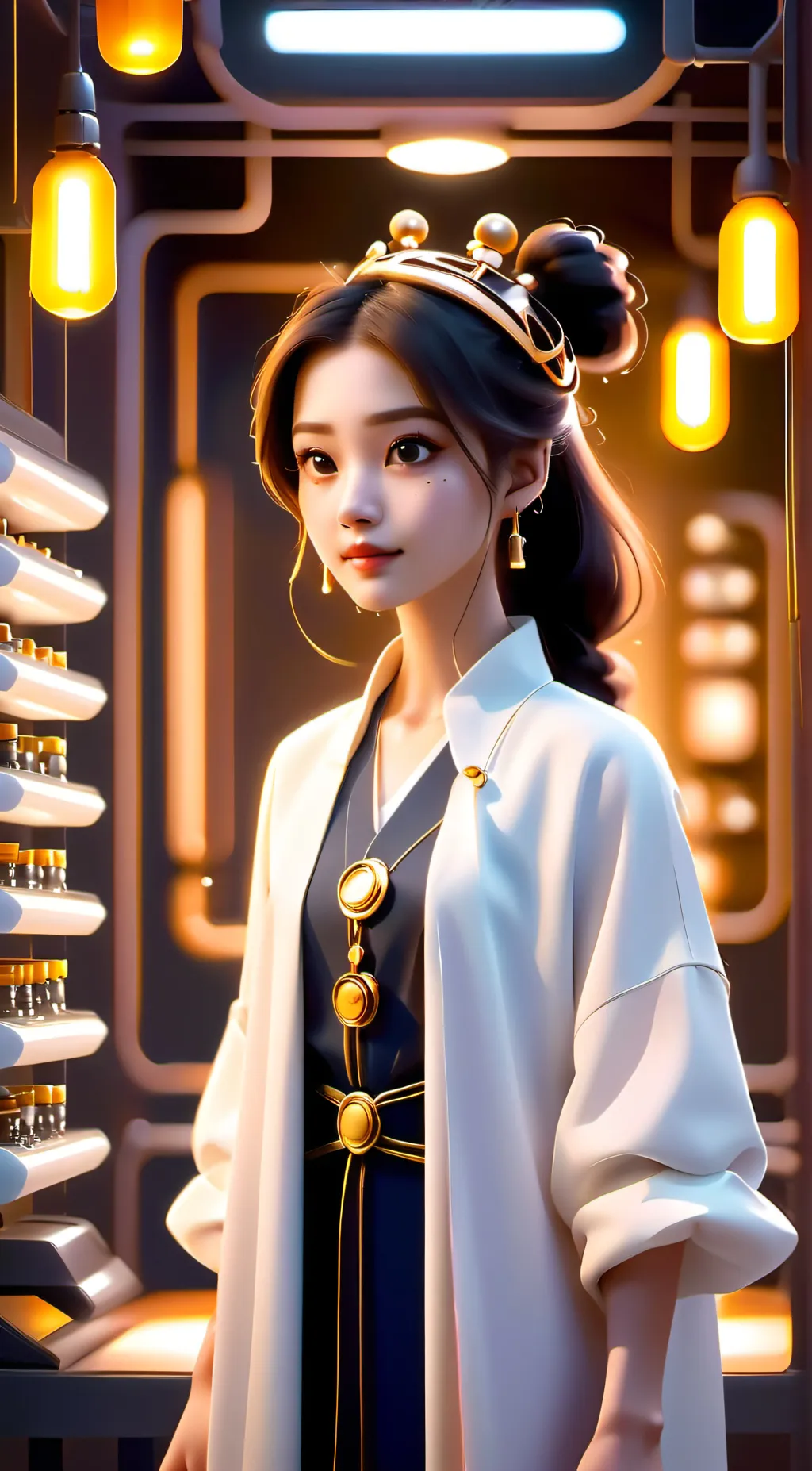 ai character: Amber background