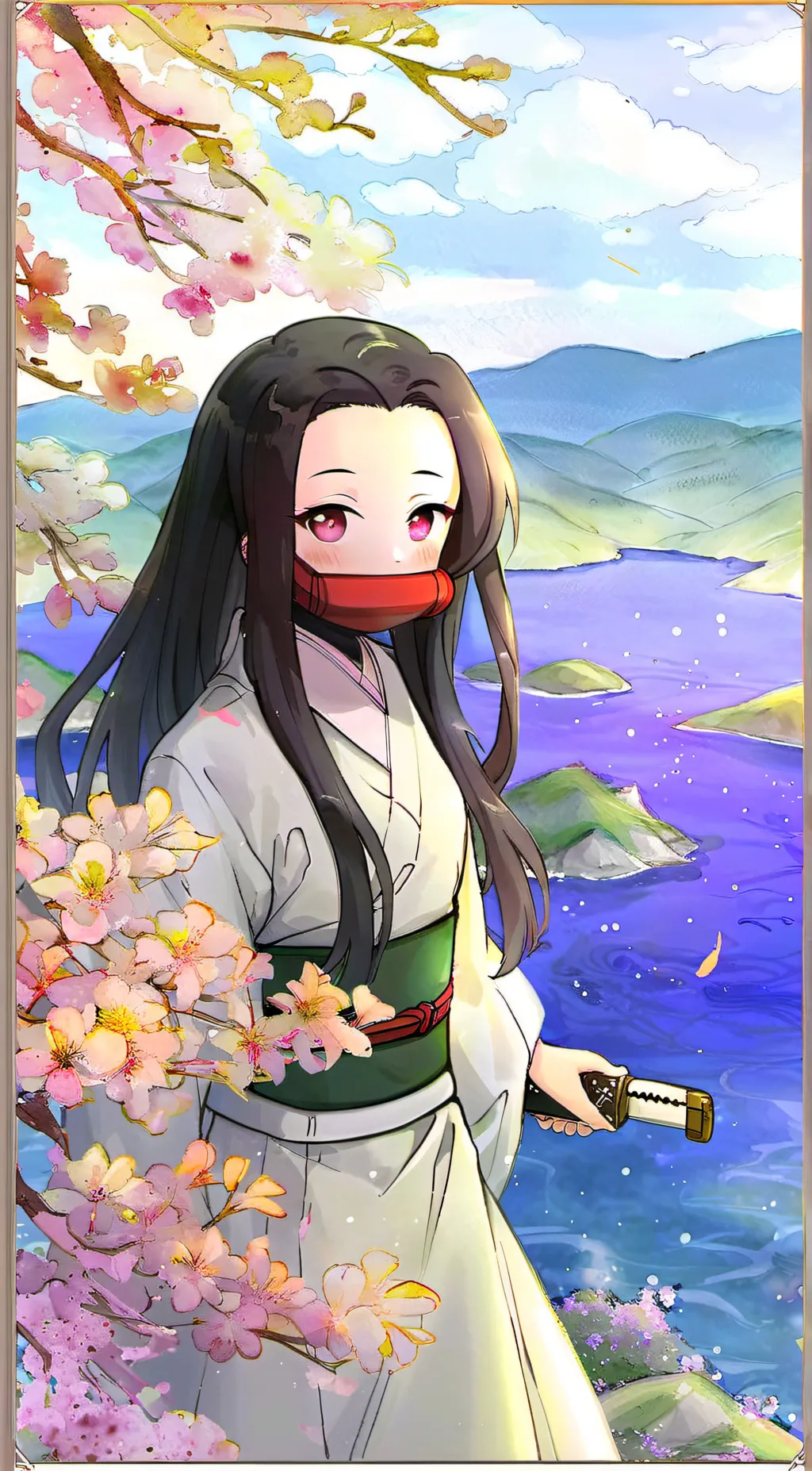 ai character: nezuko background
