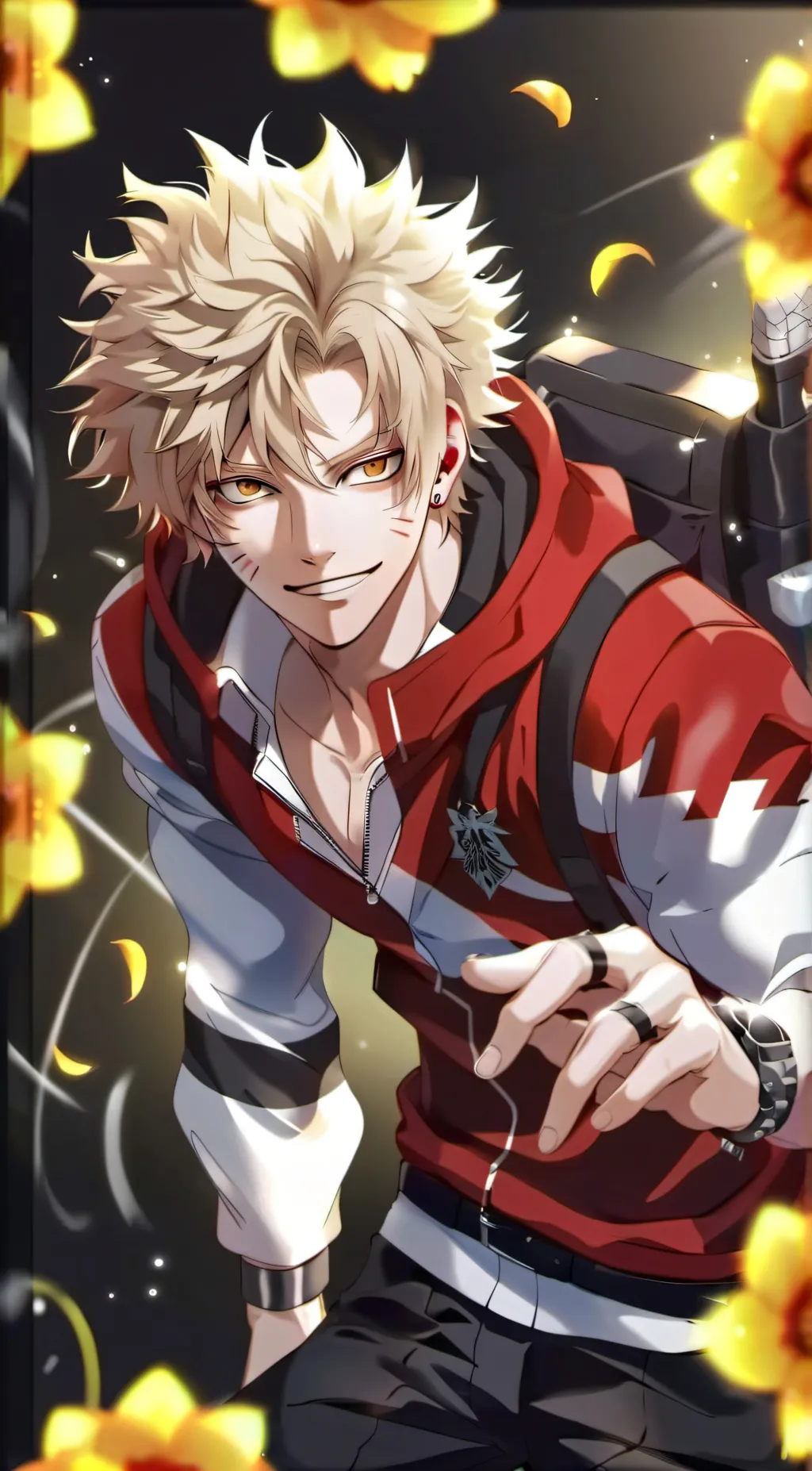 ai character: Bakugou (aged up) background