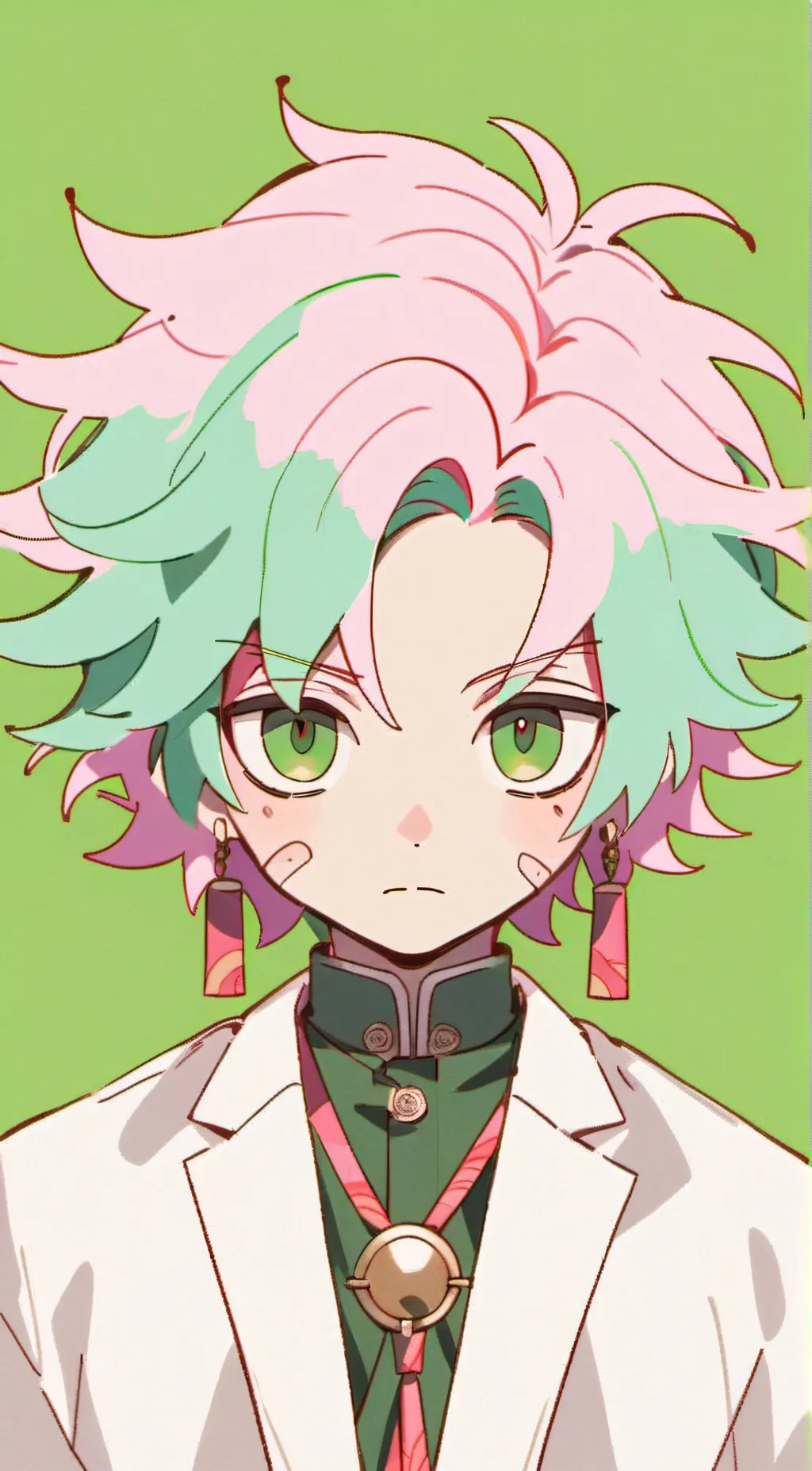 ai character: Green background